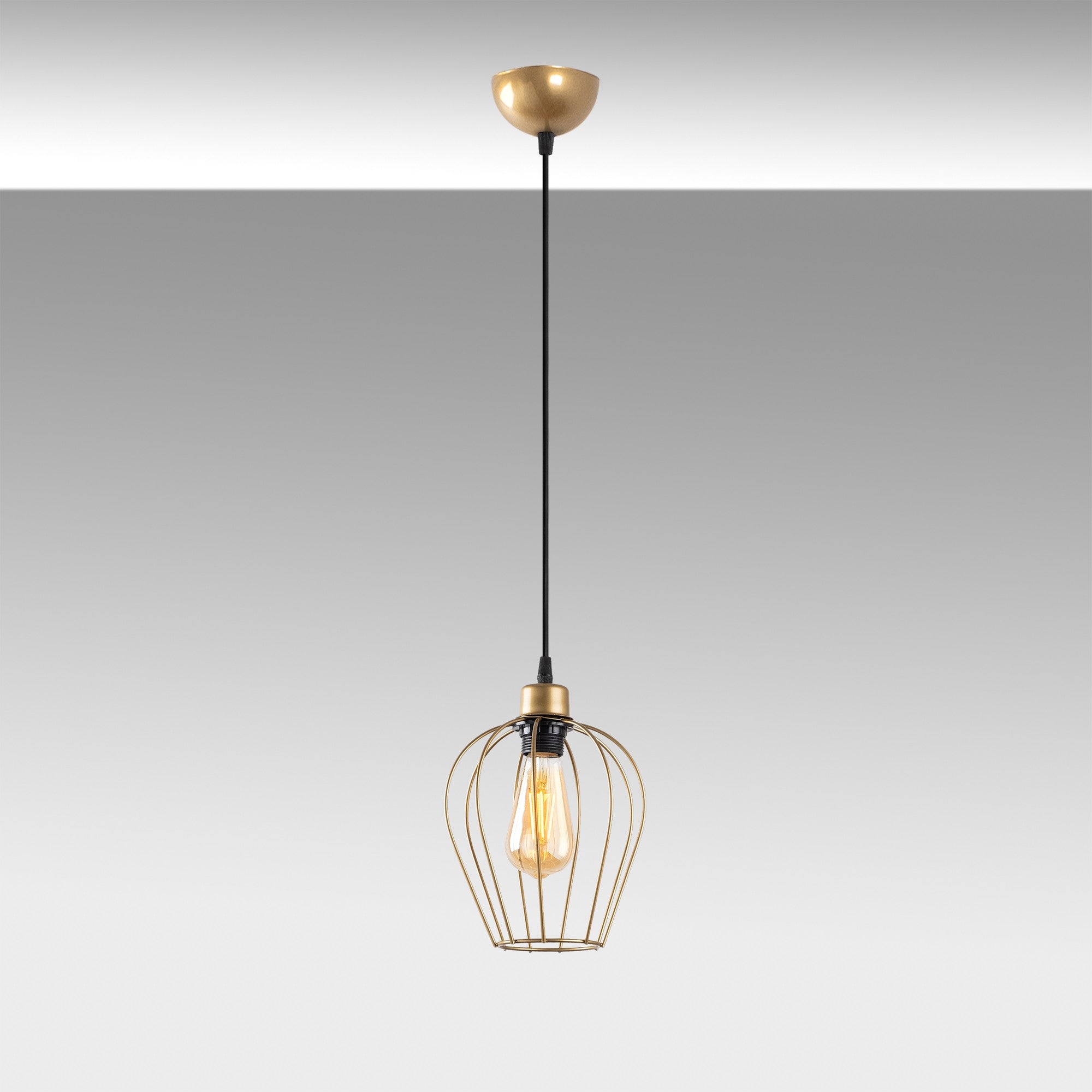 Candeeiro de Teto – 30 - 116 cm – Dourado – Metálico