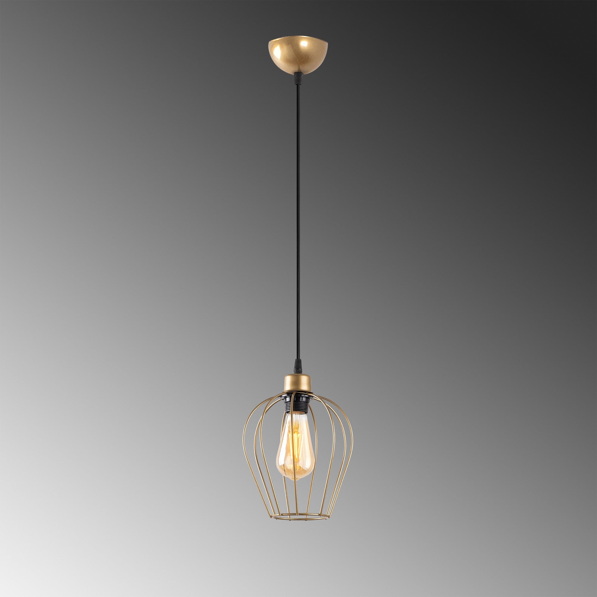 Candeeiro de Teto – 30 - 116 cm – Dourado – Metálico