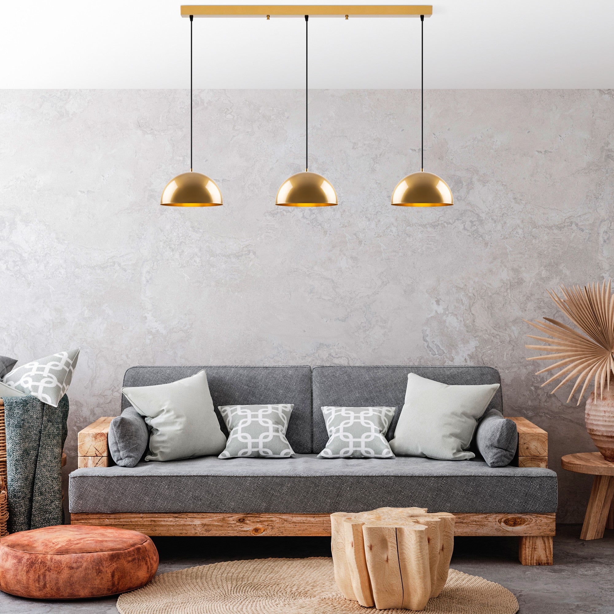 Candeeiro de Teto – 140x30x111 cm – Dourado – Metal