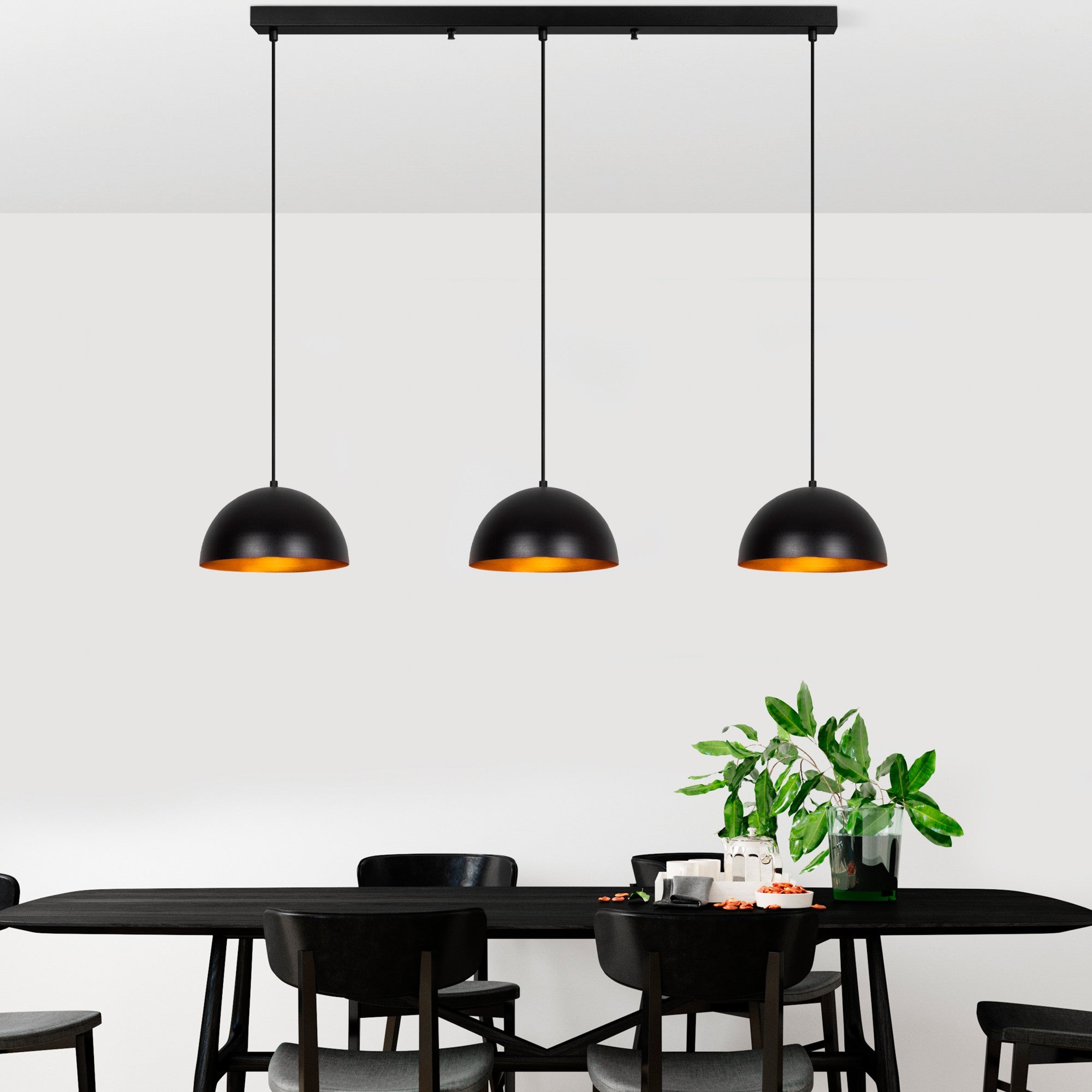 Candeeiro de Teto – 140 x 30 x 111 cm – Preto – Metal