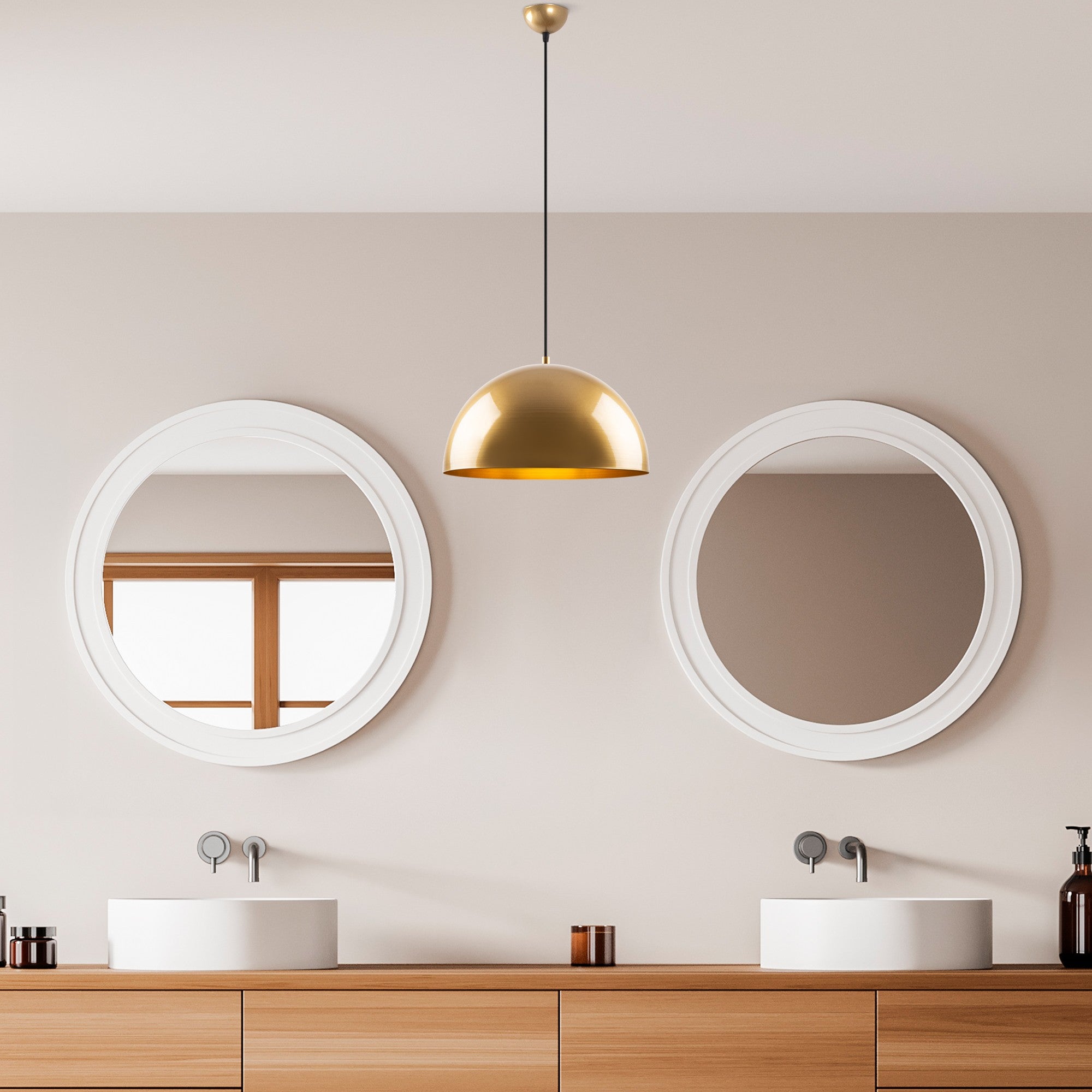 Candeeiro de Teto – 40 x 40 x 116 cm – Dourado – Metal