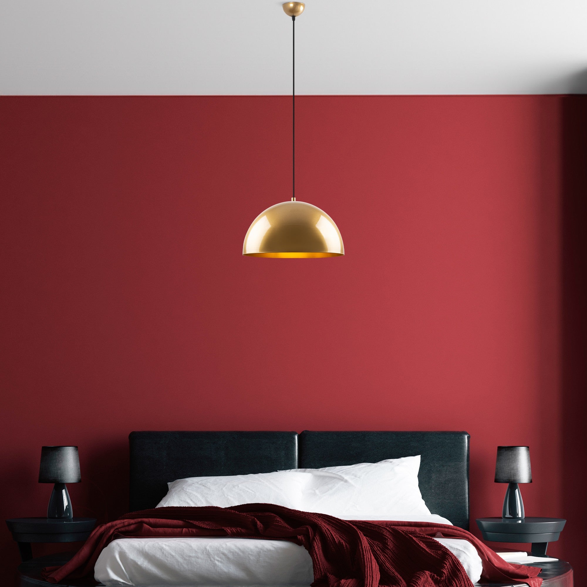 Candeeiro de Teto – 40 x 40 x 116 cm – Dourado – Metal