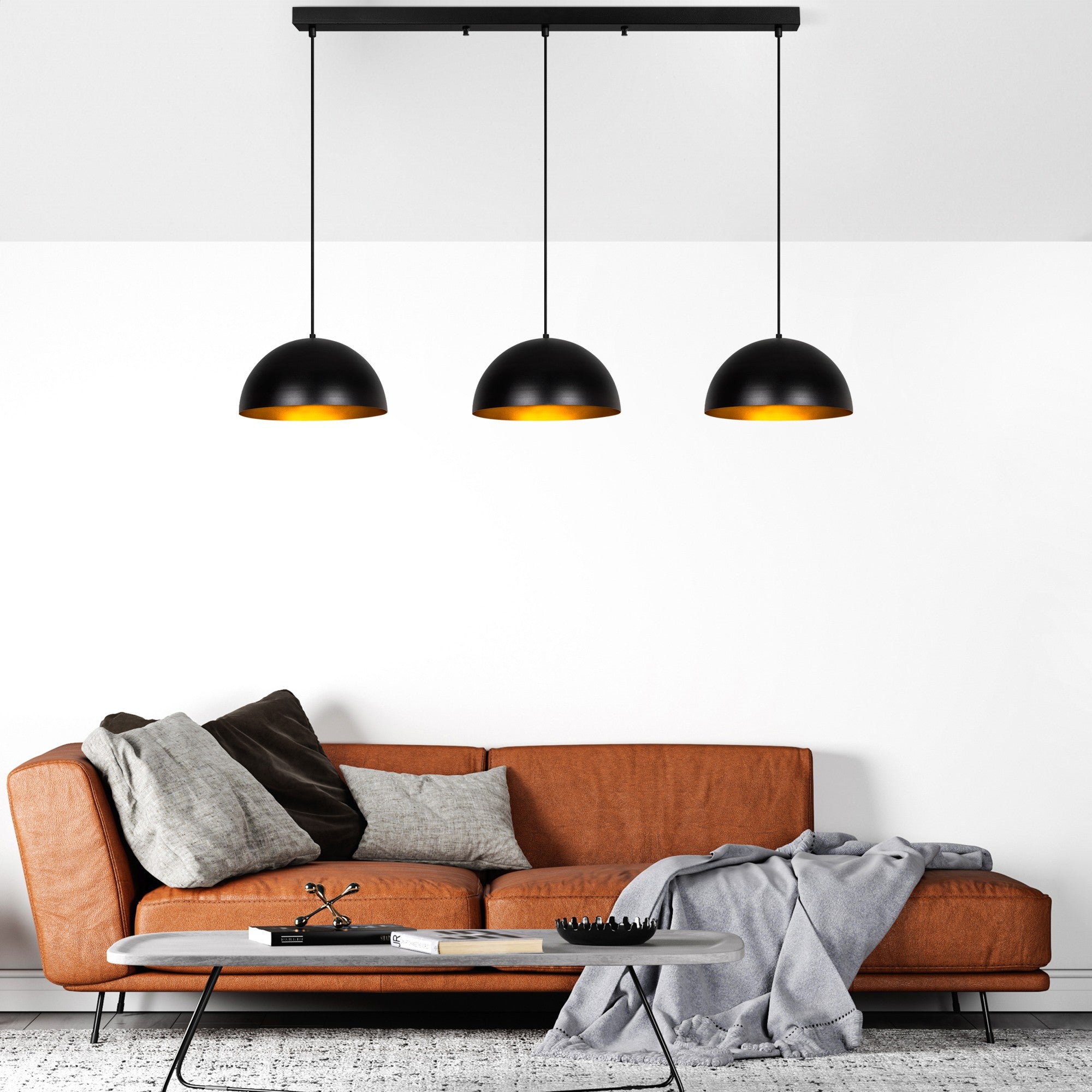 Candeeiro de Teto – 145 x 40 x 116 cm – Preto – Metálico