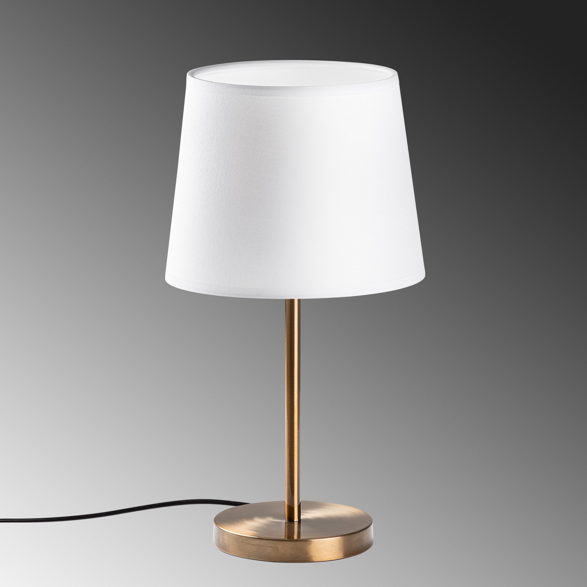 Candeeiro de Mesa – 39 cm – Cor antiga – Metal e Tecido
