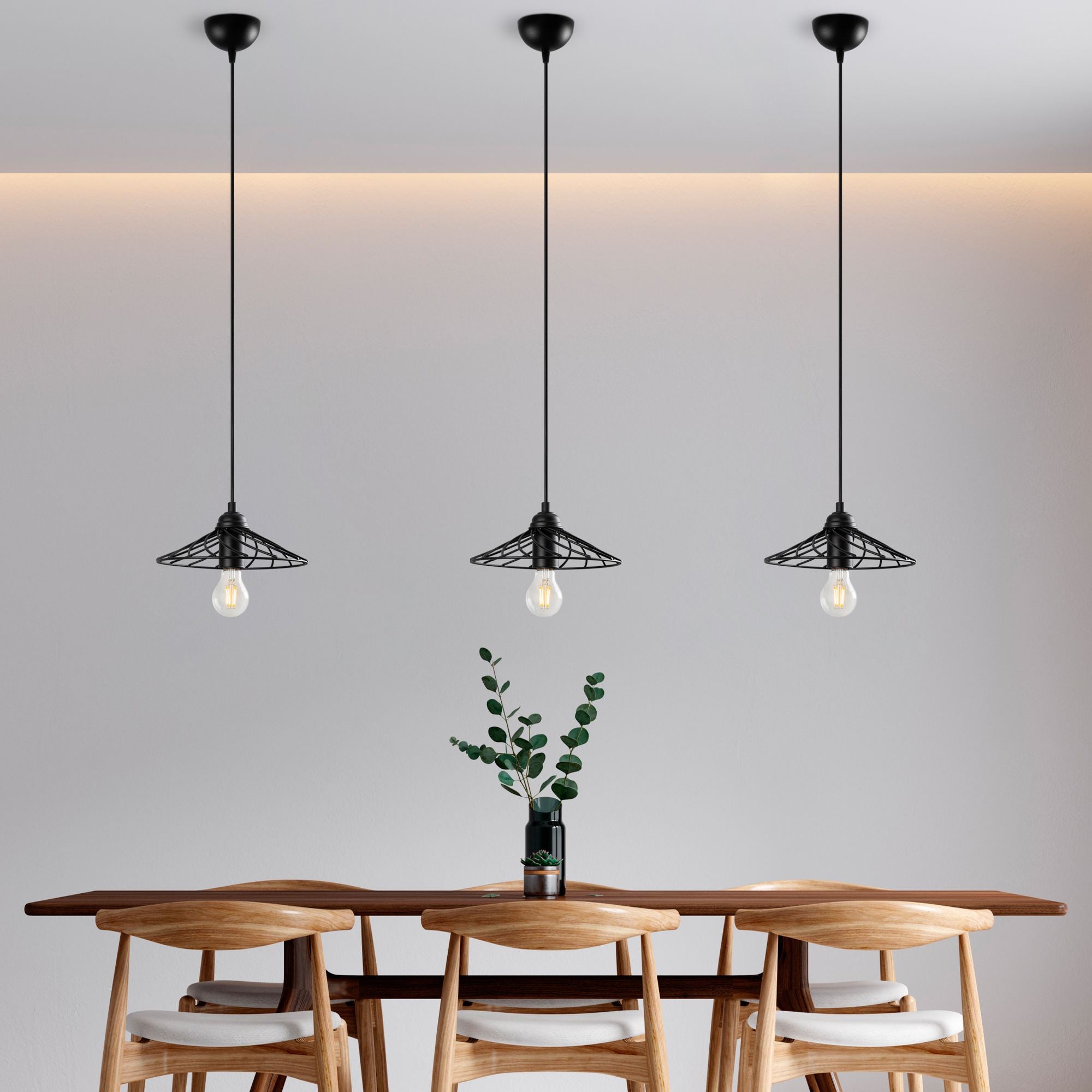 Candeeiro de Teto – 25 x 25 x 108 cm – Preto – Metal