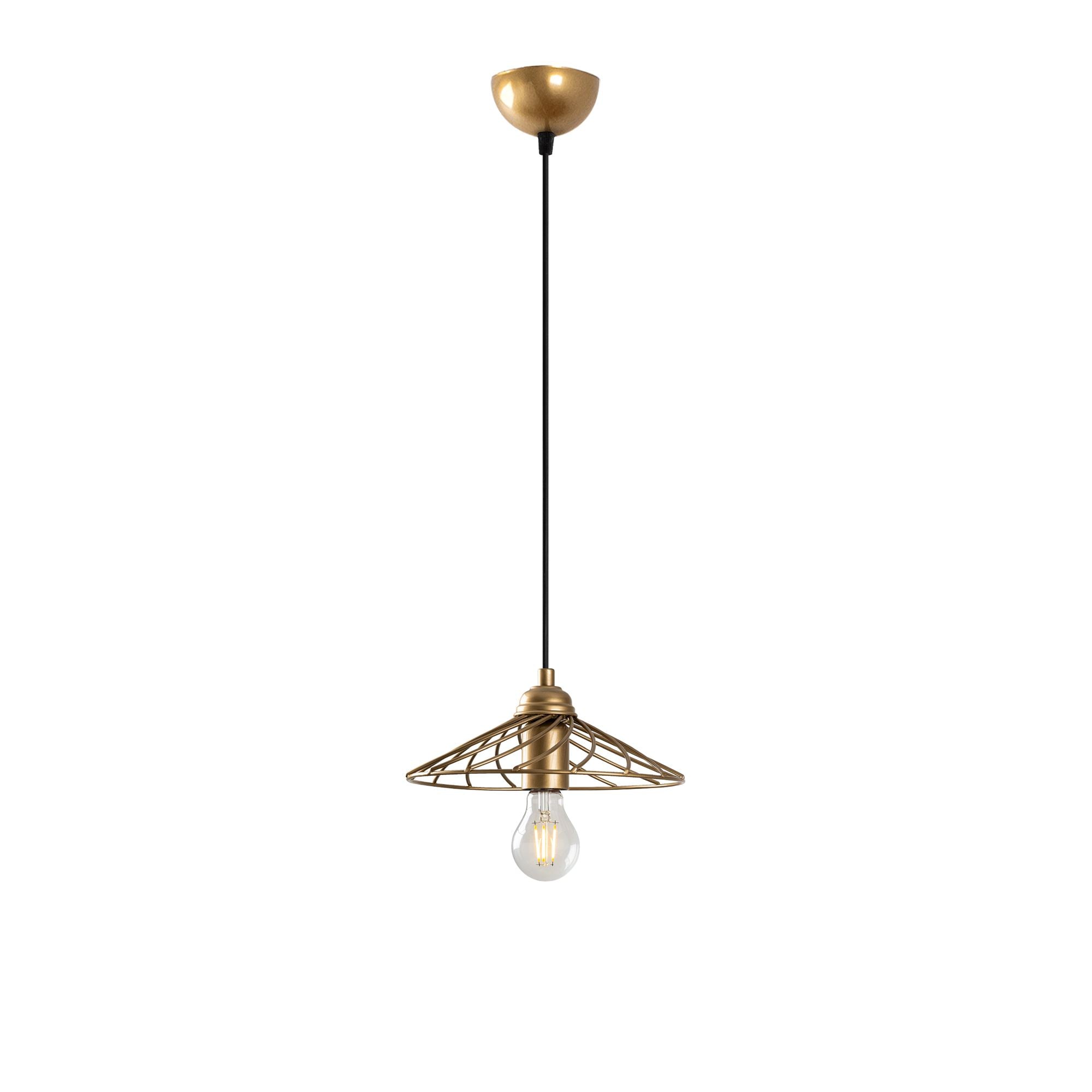 Candeeiro de Teto – 25 x 25 x 108 cm – Ouro – Metal