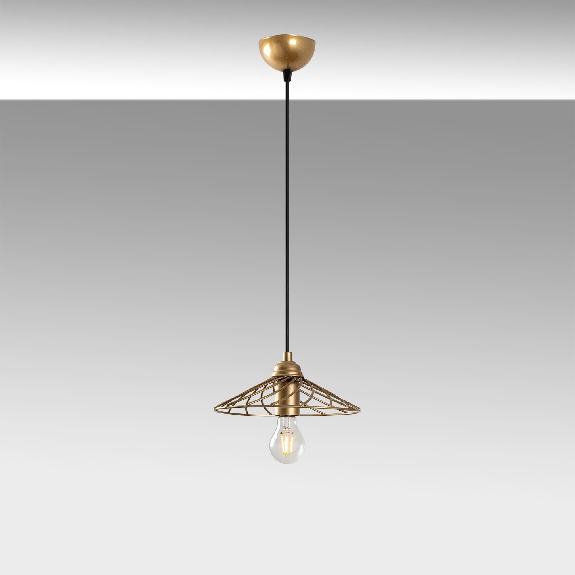 Candeeiro de Teto – 25 x 25 x 108 cm – Ouro – Metal