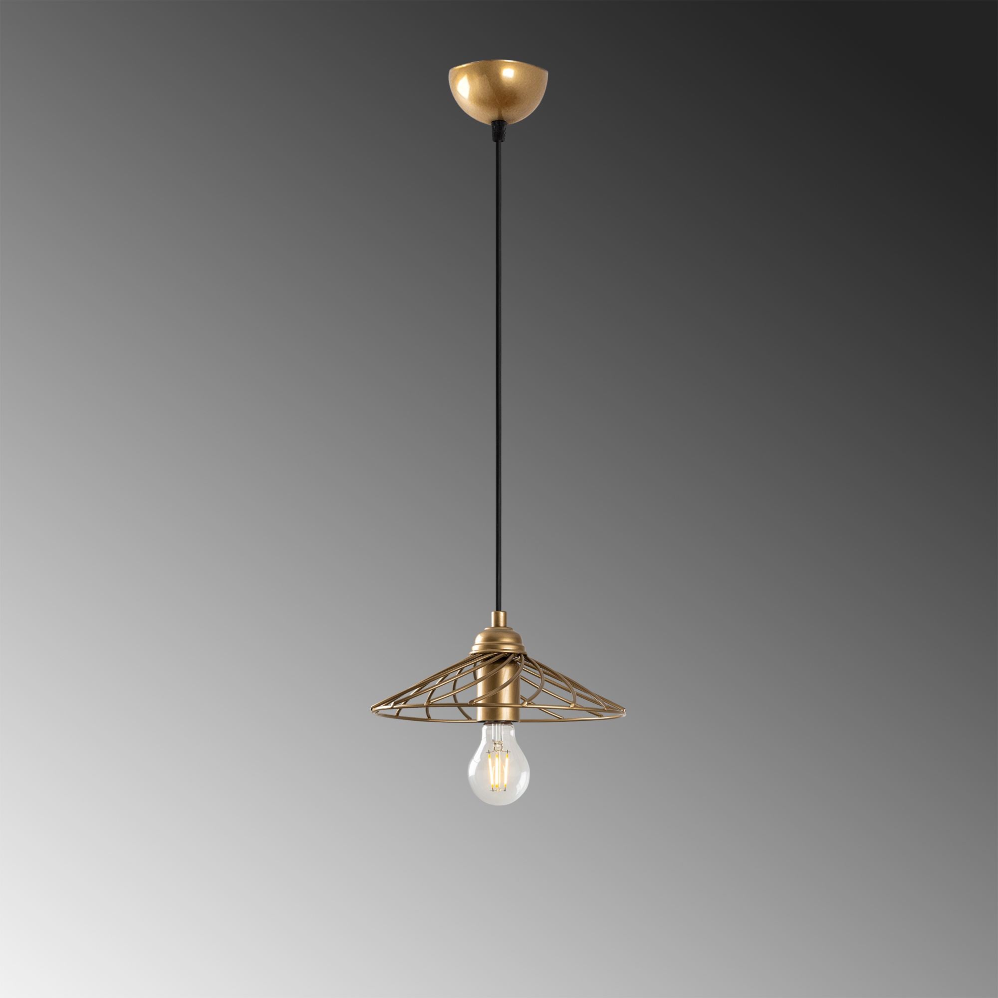 Candeeiro de Teto – 25 x 25 x 108 cm – Ouro – Metal