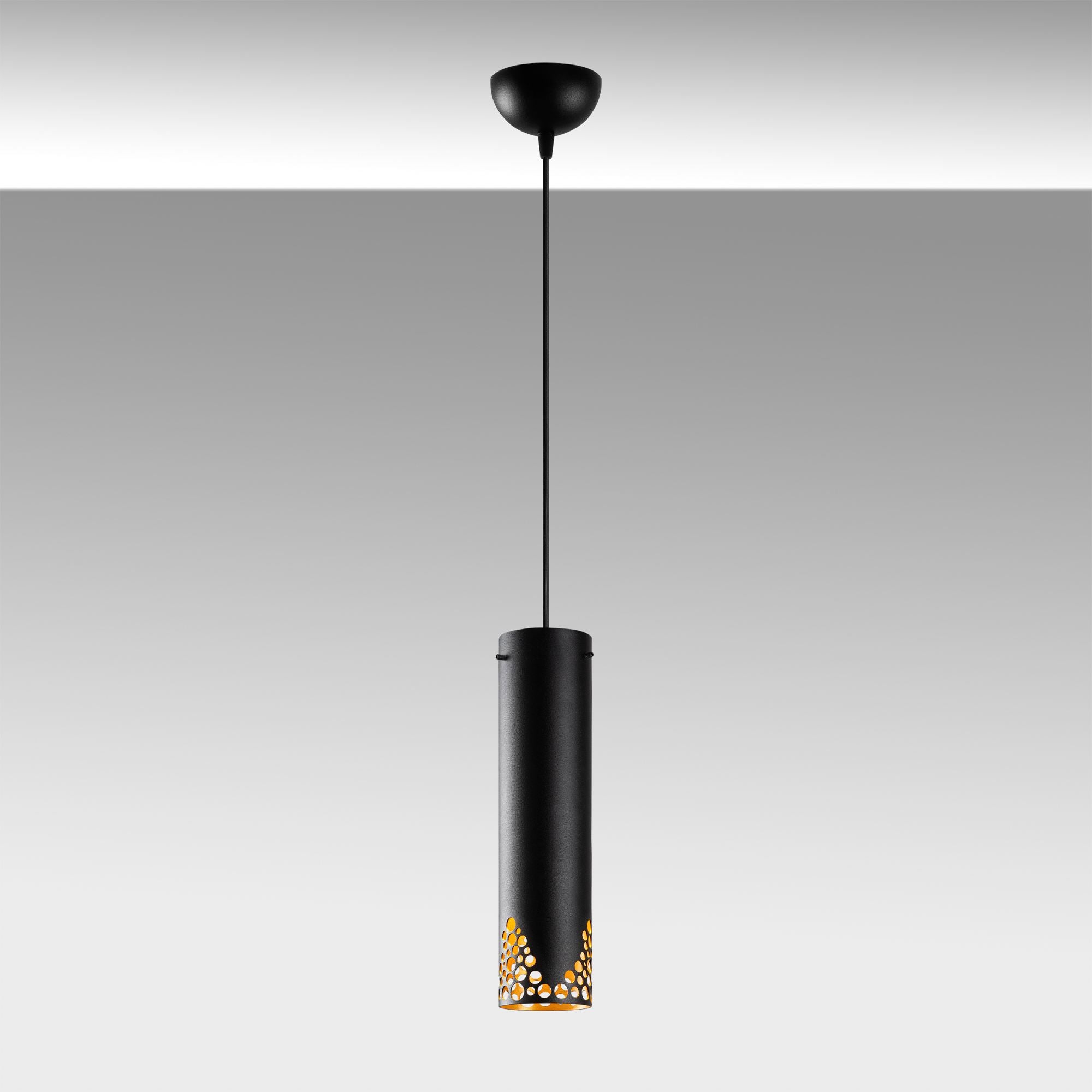 Candeeiro de Teto – 8 x 8 x 126 cm – Preto – Metal