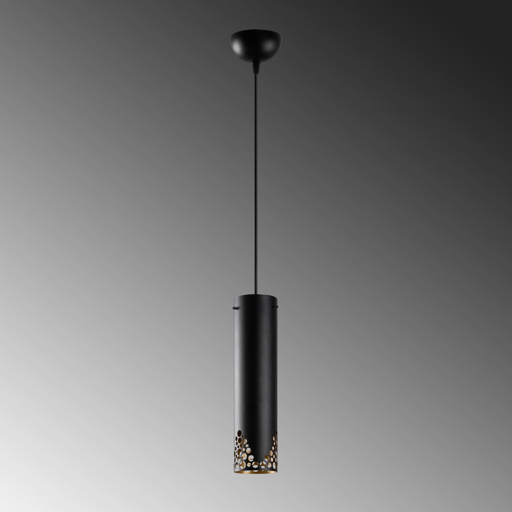 Candeeiro de Teto – 8 x 8 x 126 cm – Preto – Metal