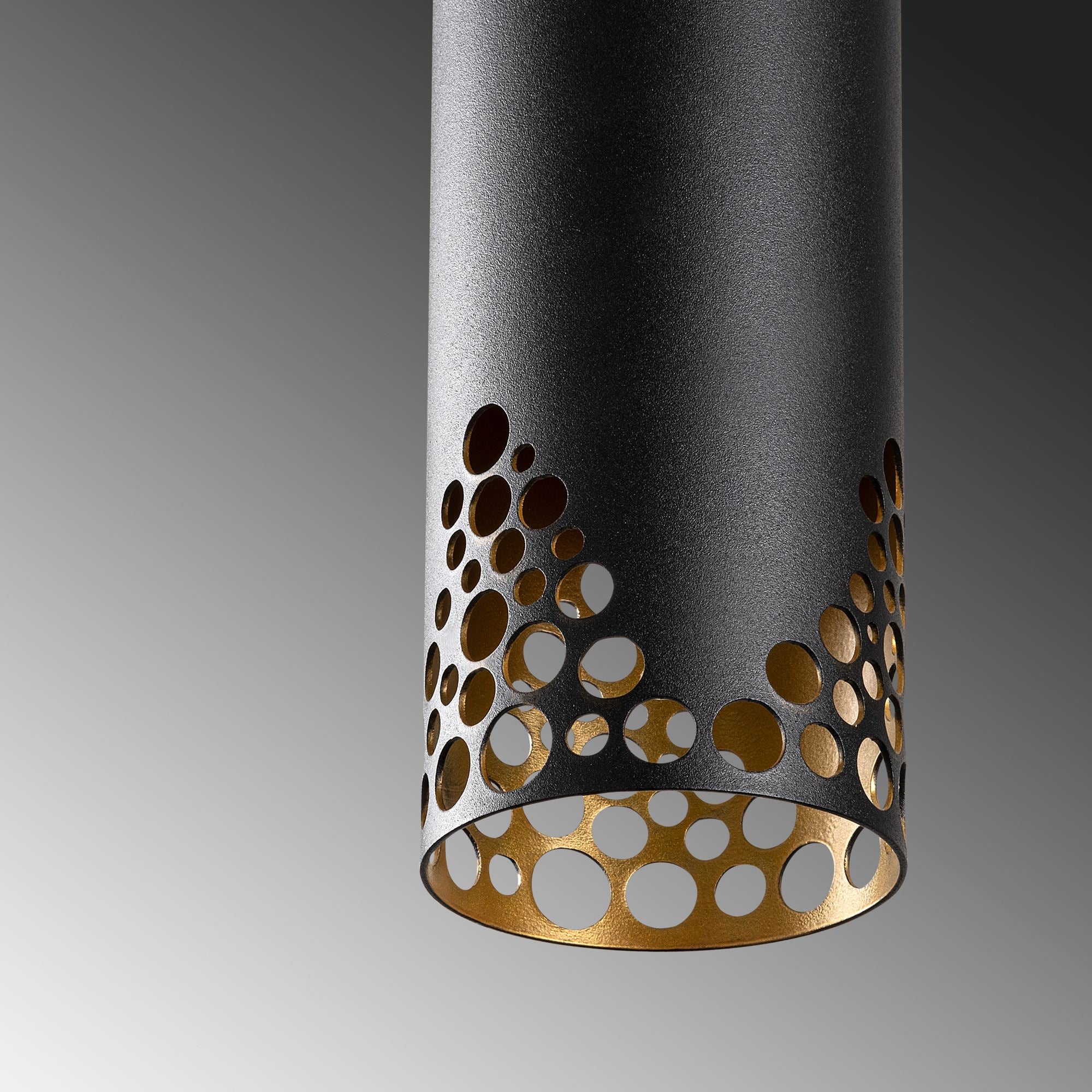 Candeeiro de Teto – 8 x 8 x 126 cm – Preto – Metal