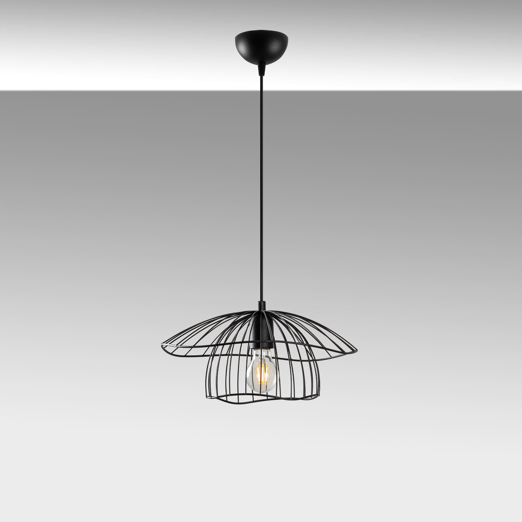 Candeeiro de Teto – 35 x 35 x 112 cm – Preto – Metal