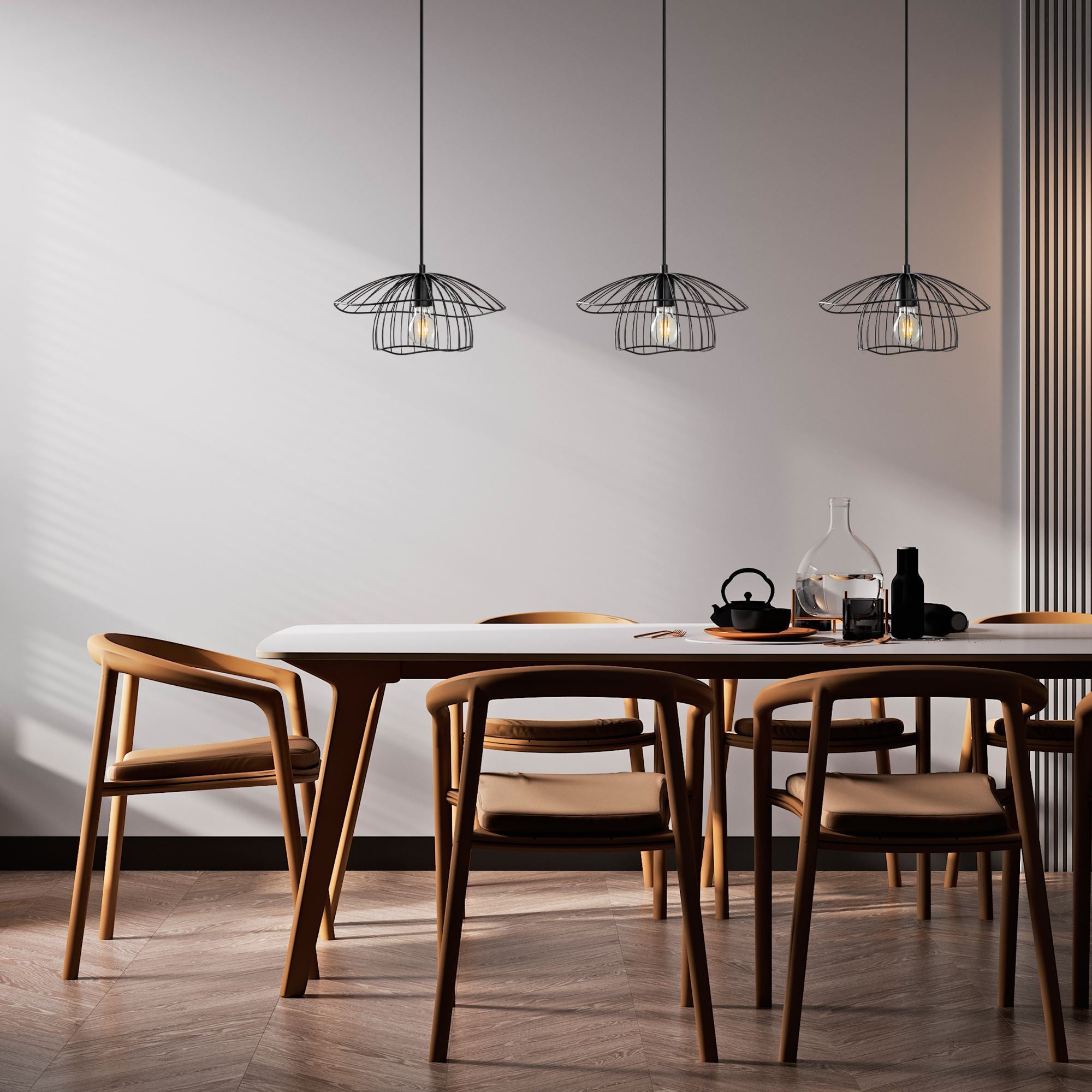 Candeeiro de Teto – 155 x 35 x 110 cm – Preto – Metal