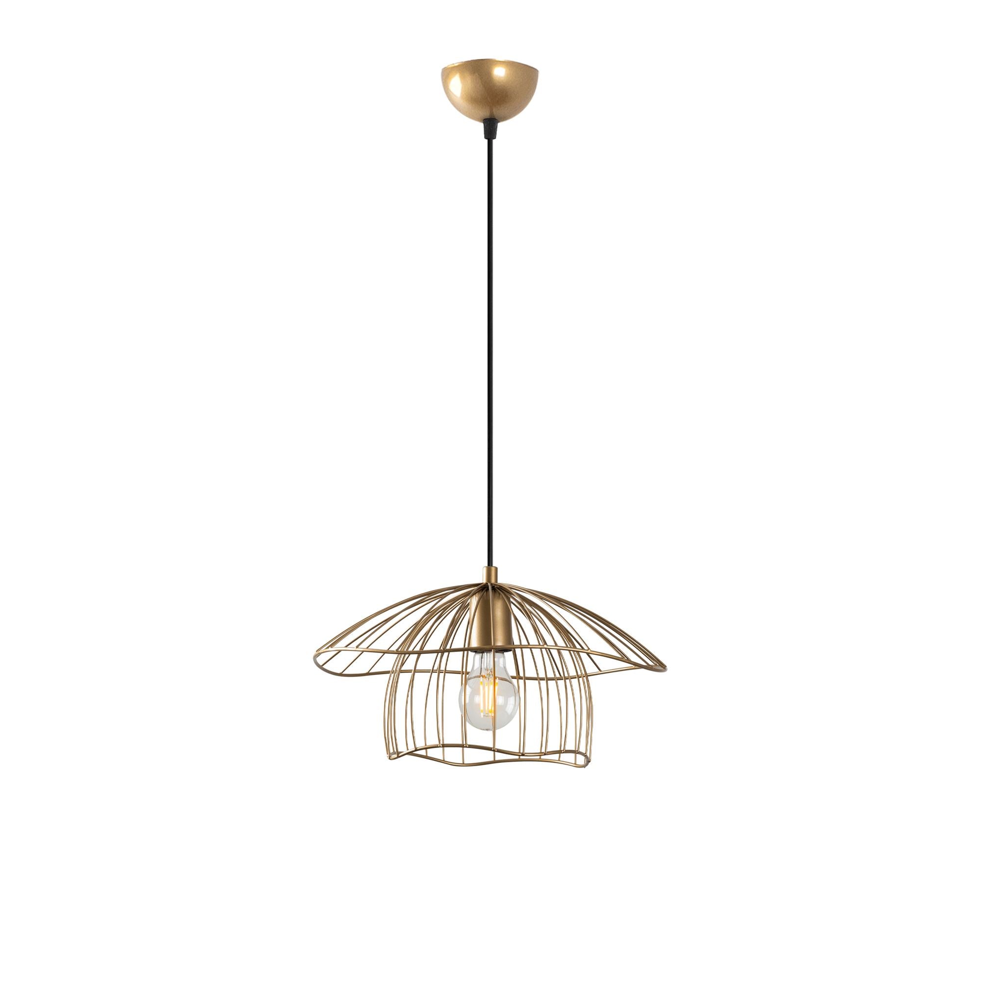 Candeeiro de Teto – 68 x 68 x 112 cm – Dourado – Metal