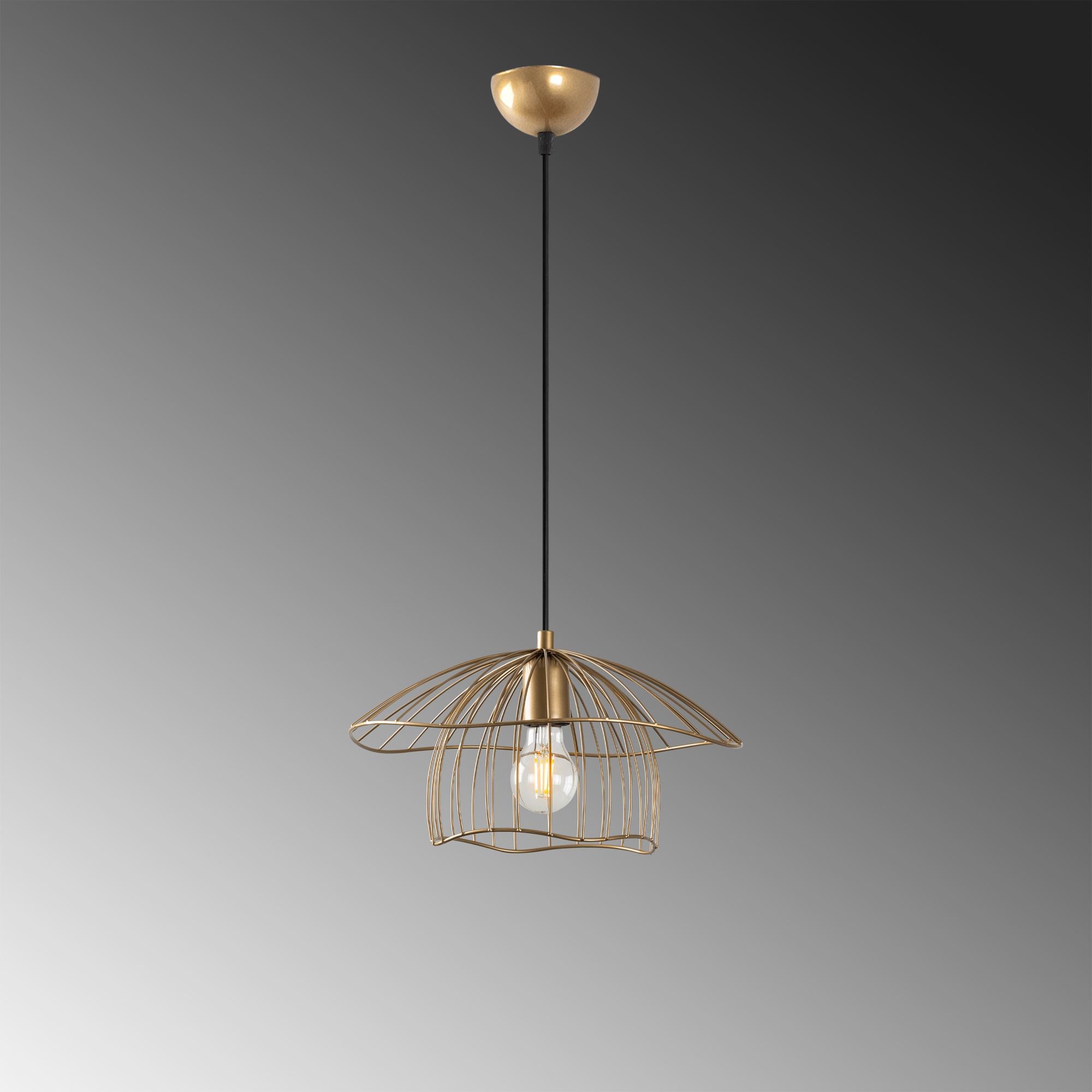 Candeeiro de Teto – 68 x 68 x 112 cm – Dourado – Metal