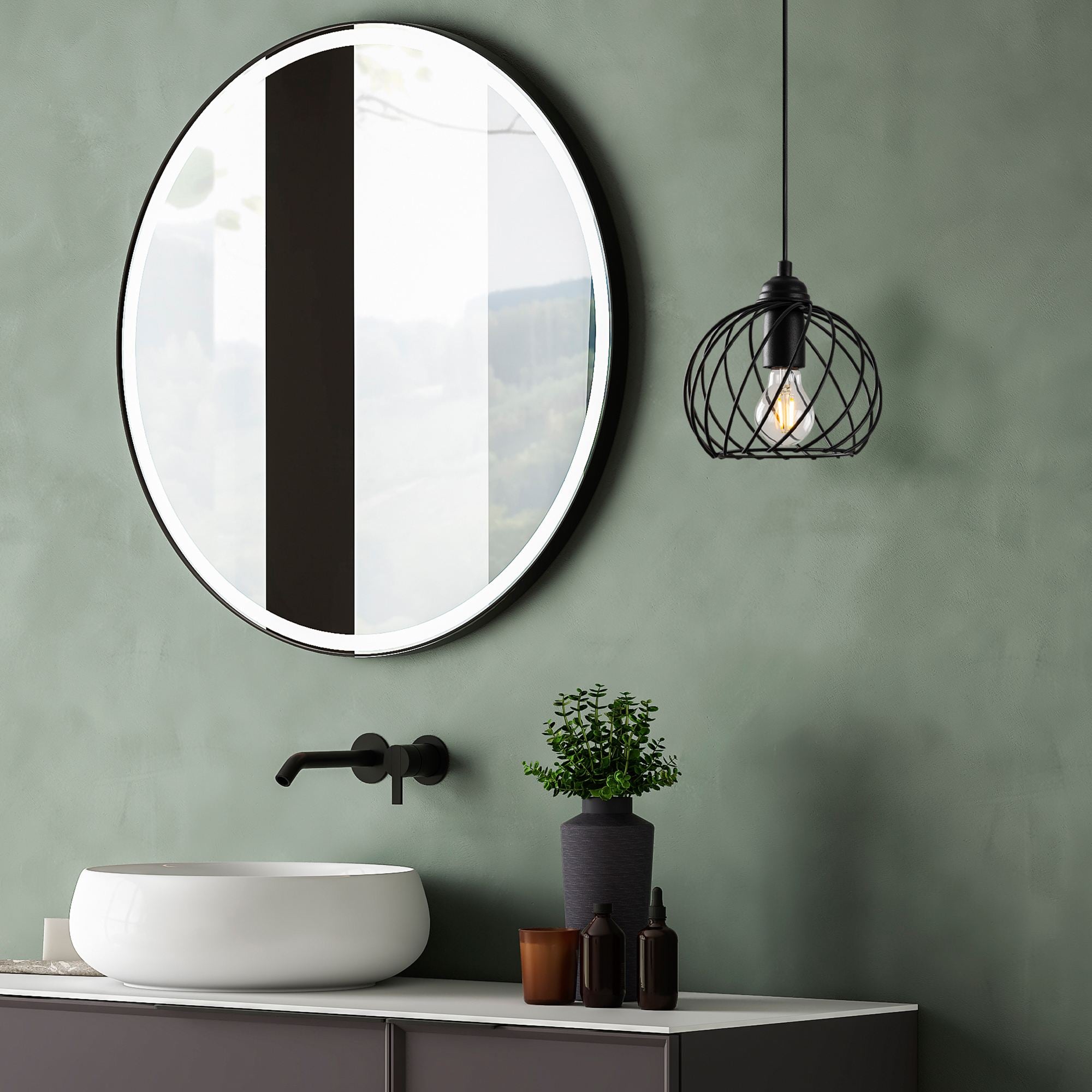 Candeeiro de Teto – 20 x 20 x 115 cm – Preto – Metal