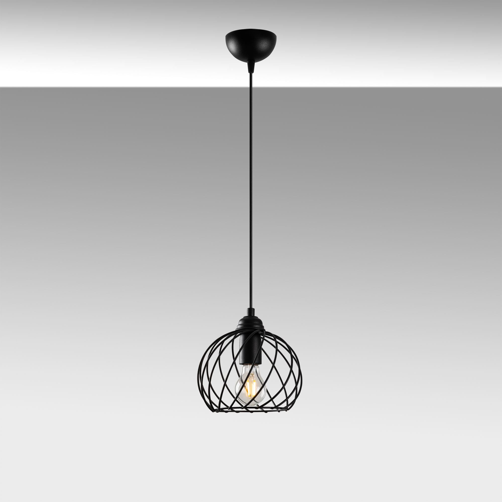 Candeeiro de Teto – 20 x 20 x 115 cm – Preto – Metal