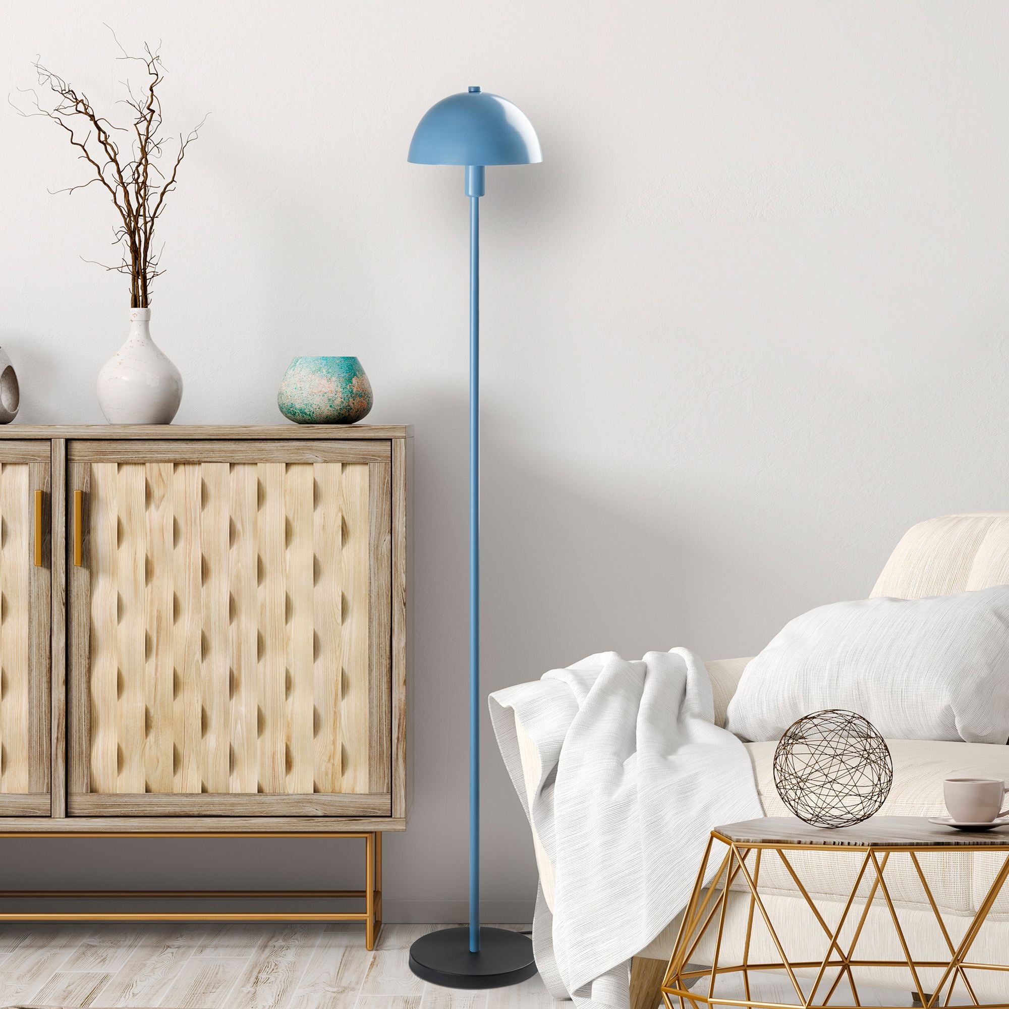 Candeeiro de Pé – 20 x 20 x 140 cm – Azul – Metal