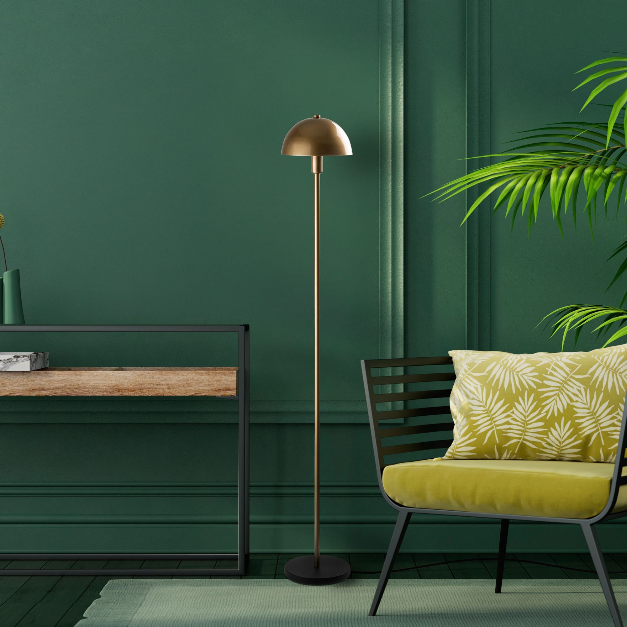 Candeeiro de Pé em Metal – 20 x 20 x 140 cm – Dourado