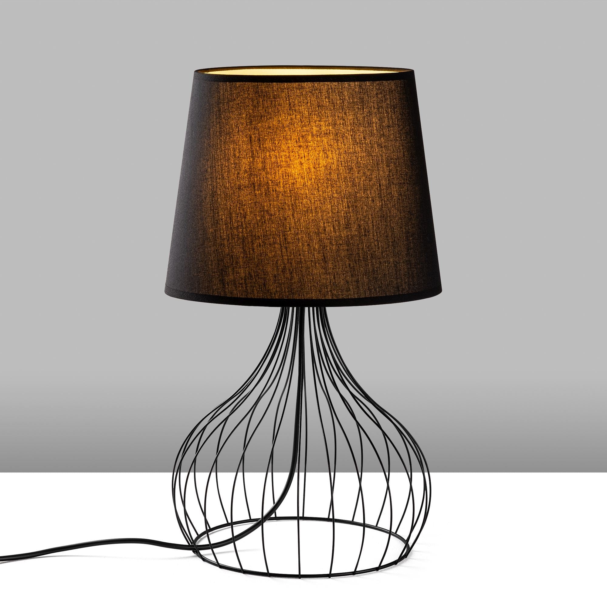 Candeeiro de Mesa – 28 x 28 x 51 cm – Preto – Metal