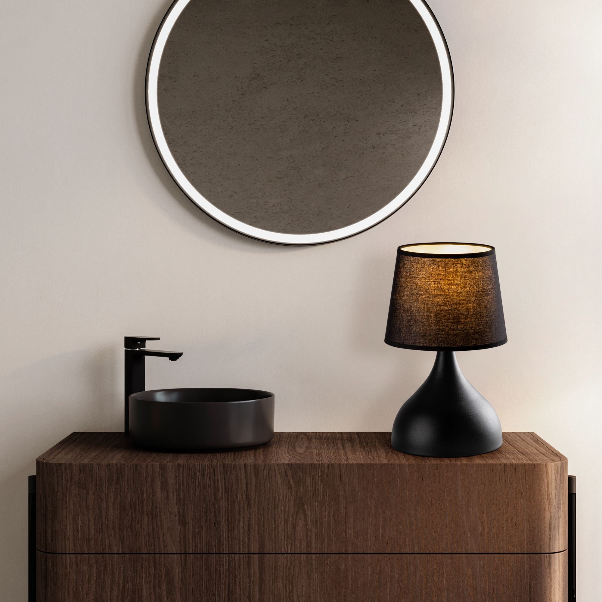 Candeeiro de Mesa – 28 x 28 x 49 cm – Preto – Metal