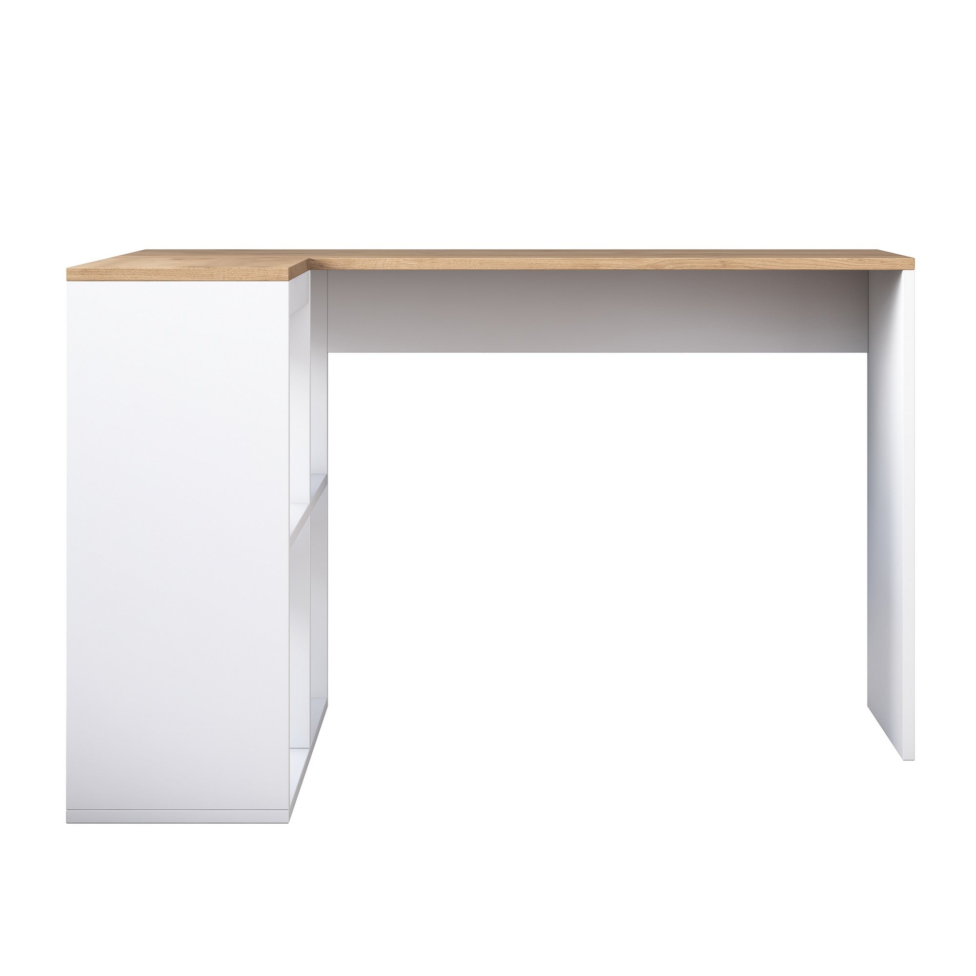 Secretária de Estudo – 120 x 74,8 x 50 cm – Carvalho e Branco – Painel de Partículas