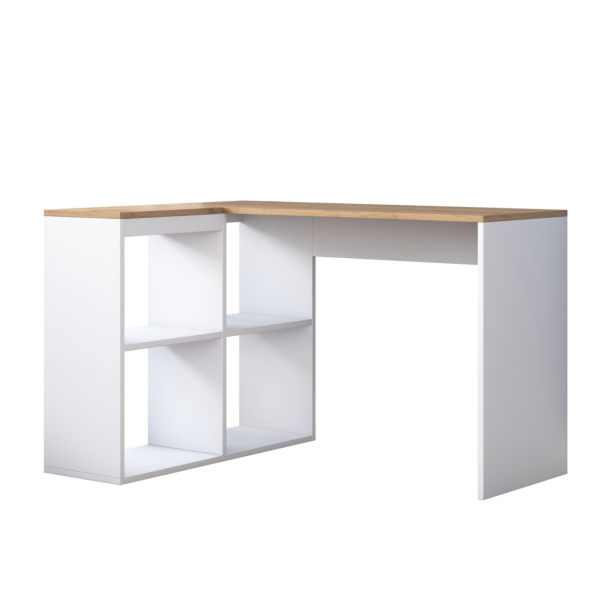 Secretária de Estudo – 120 x 74,8 x 50 cm – Carvalho e Branco – Painel de Partículas