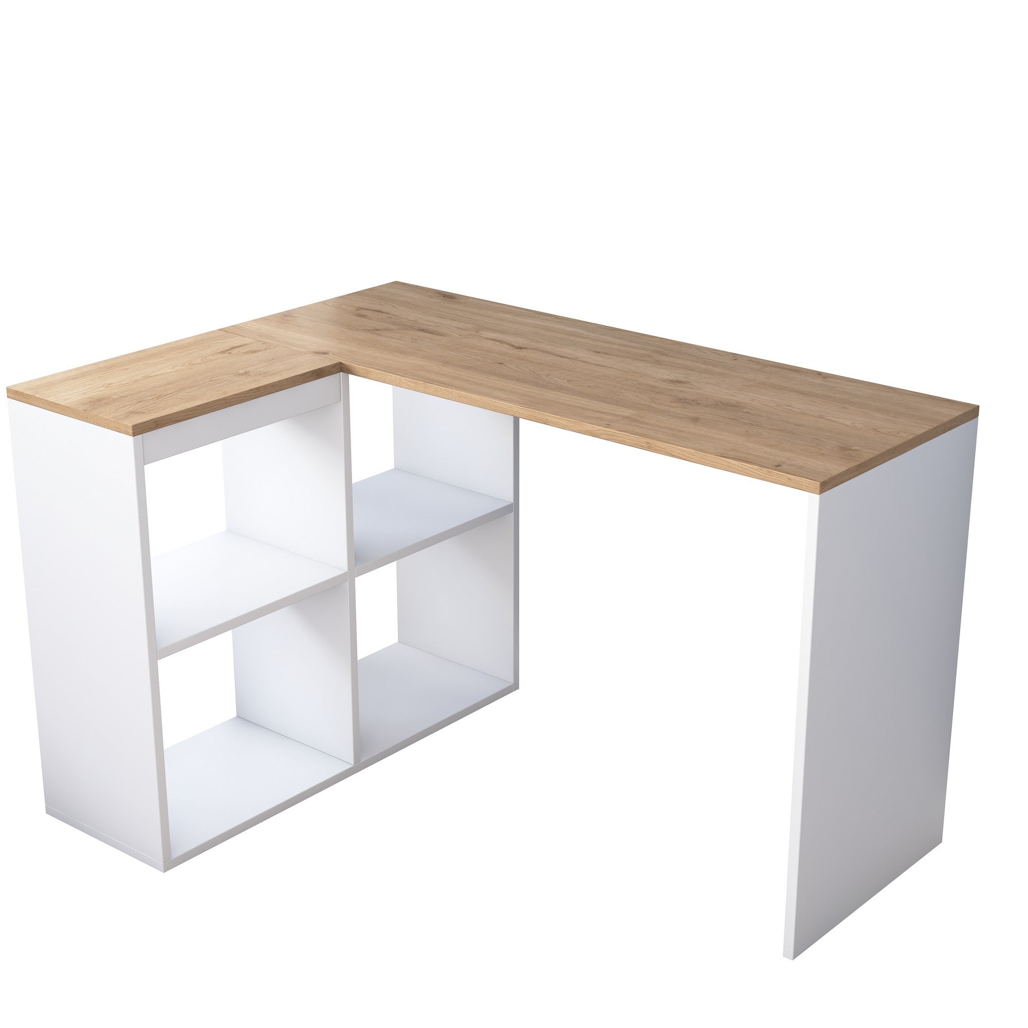 Secretária de Estudo – 120 x 74,8 x 50 cm – Carvalho e Branco – Painel de Partículas