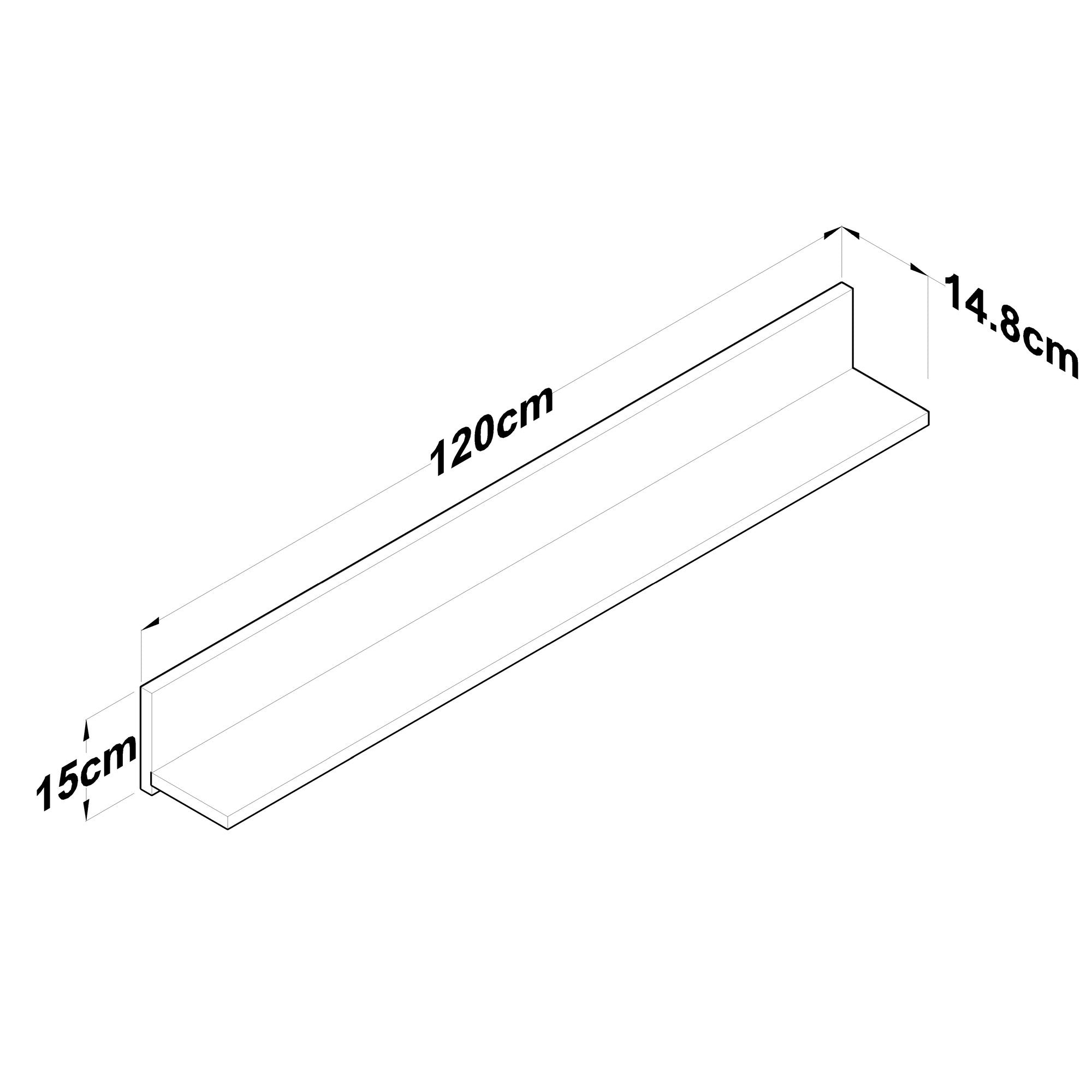 Prateleira de parede elegante, nogueira e antracite, 120 x 15 x 14,8 cm | Painel de partículas 100% revestido de melamina, 18 mm de espessura | Perfeito para decoração e organização de casa moderna