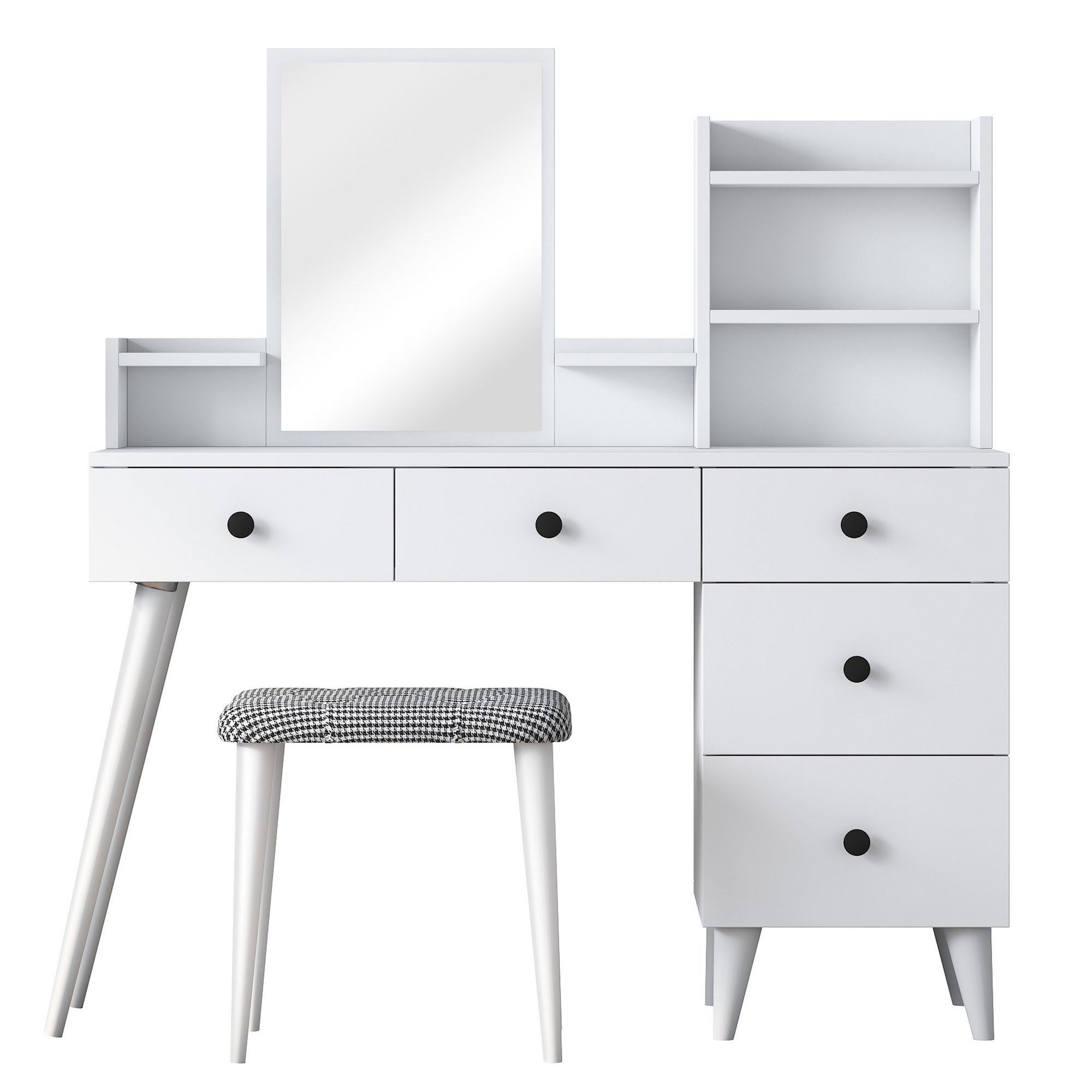Toucador – 125 x 40 x 93,8 cm – Branca – Painel de partículas revestido em melamina