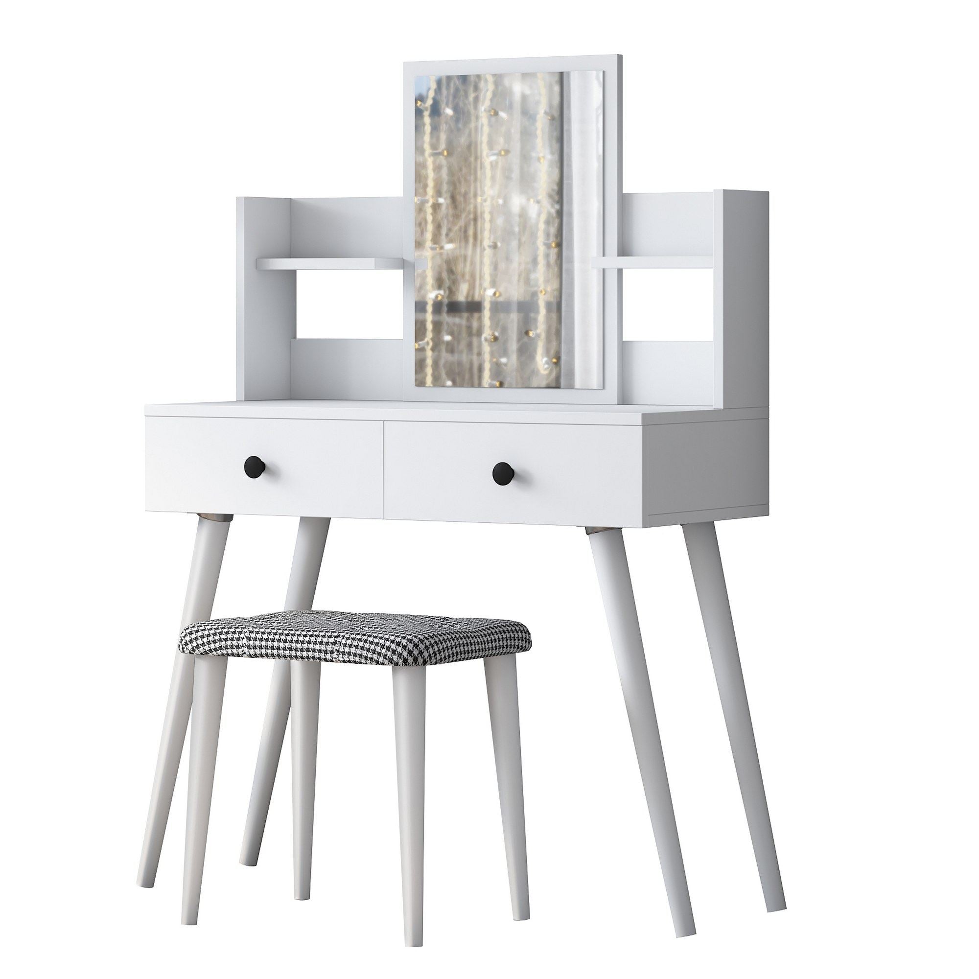 Toucador – 103 cm x 111,8 cm x 40 cm – Branca – Painel de partículas revestido em melamina