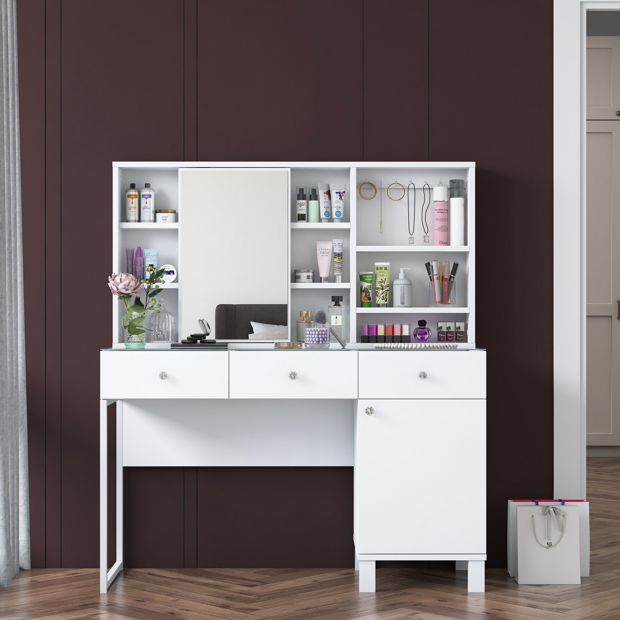 Toucador em MDF – 120cm x 136,8cm x 40cm – Branco – MDF