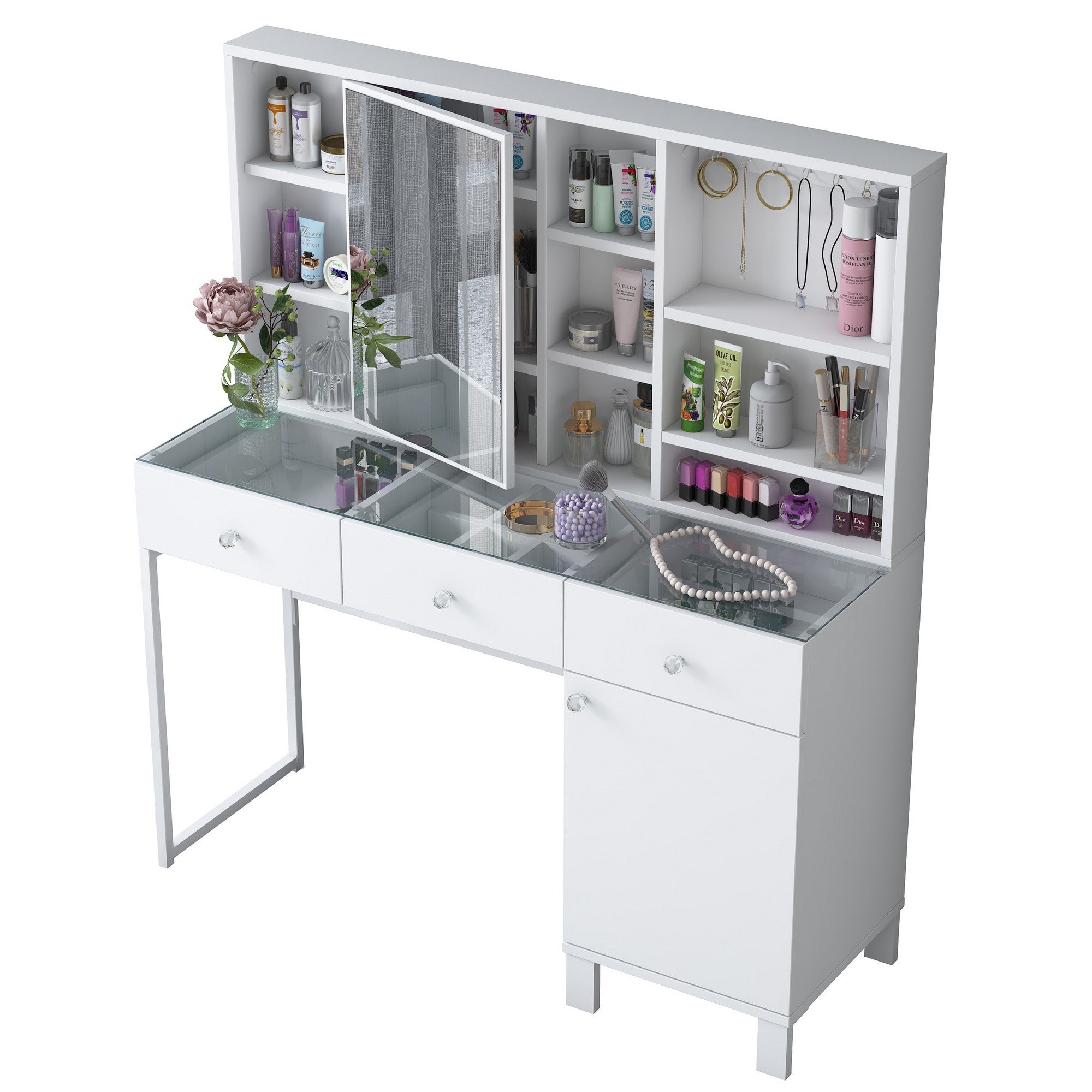 Toucador em MDF – 120cm x 136,8cm x 40cm – Branco – MDF
