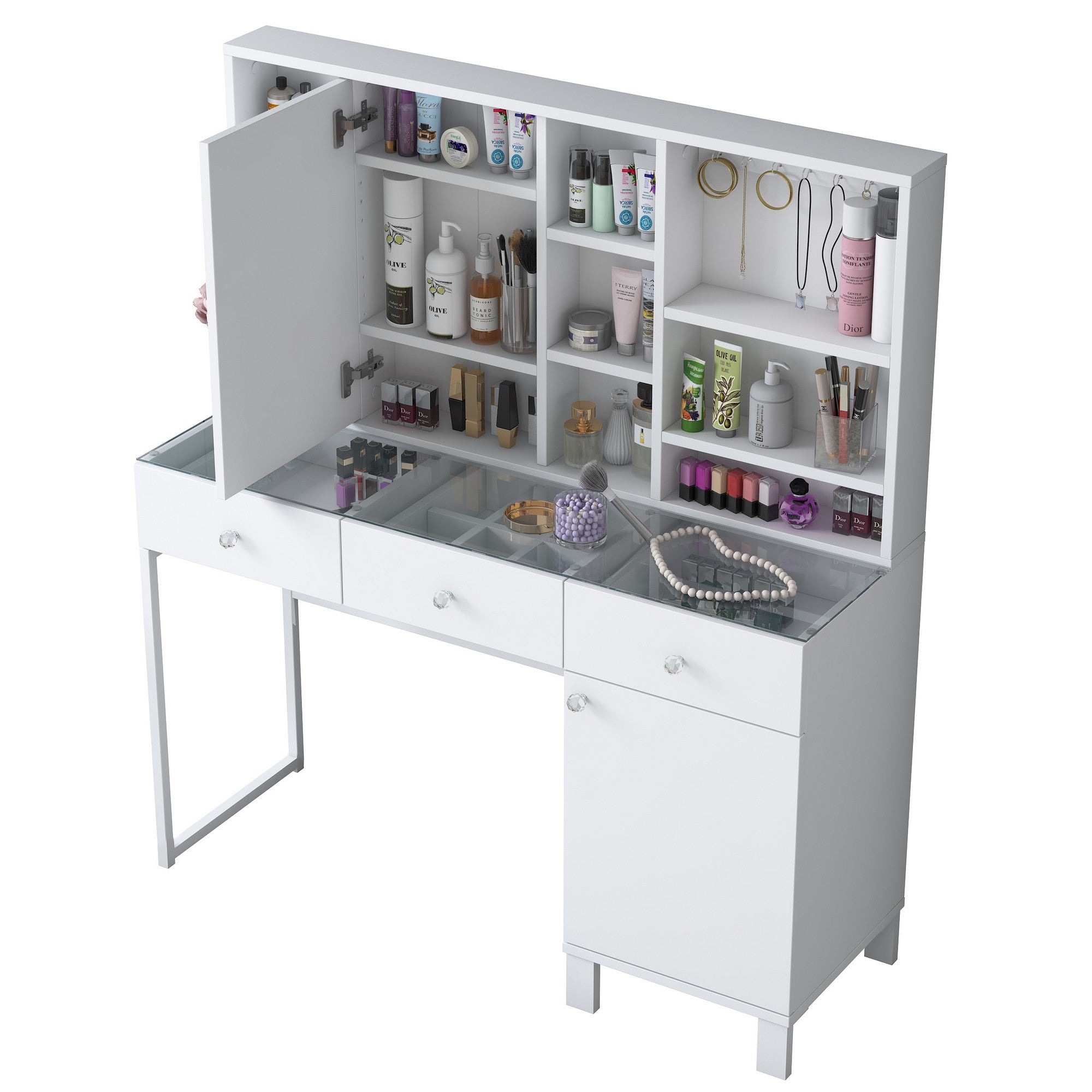 Toucador em MDF – 120cm x 136,8cm x 40cm – Branco – MDF