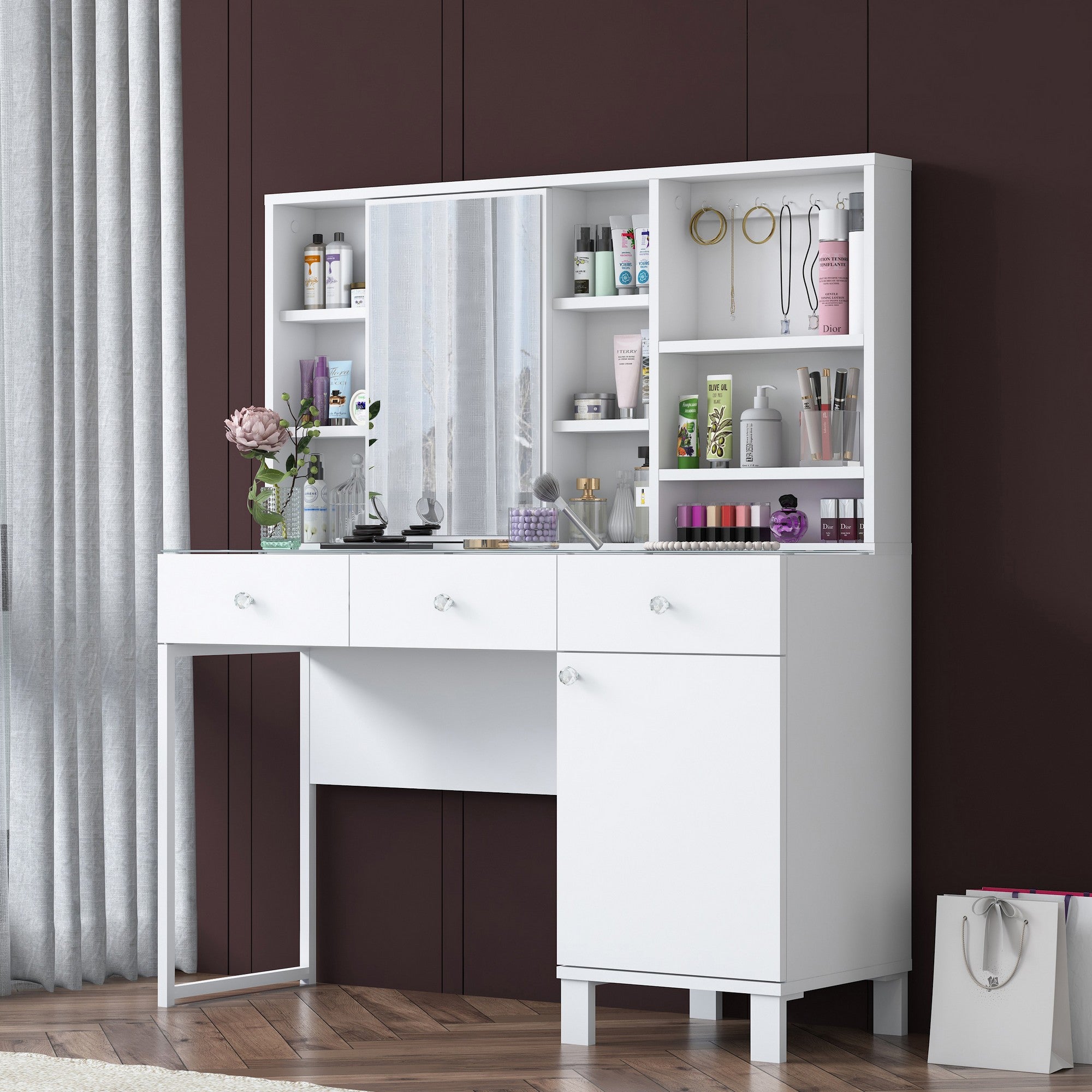 Toucador em MDF – 120cm x 136,8cm x 40cm – Branco – MDF