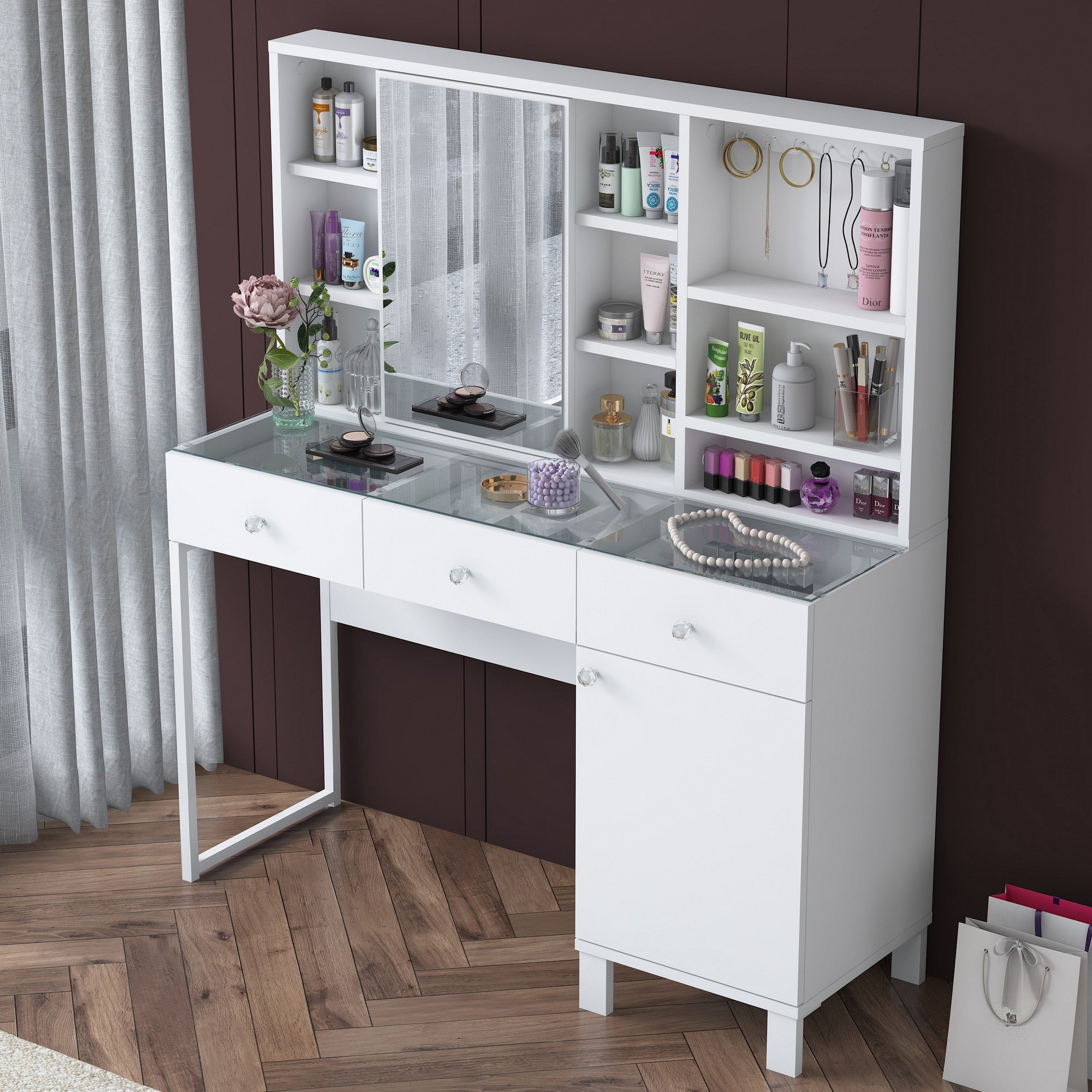Toucador em MDF – 120cm x 136,8cm x 40cm – Branco – MDF