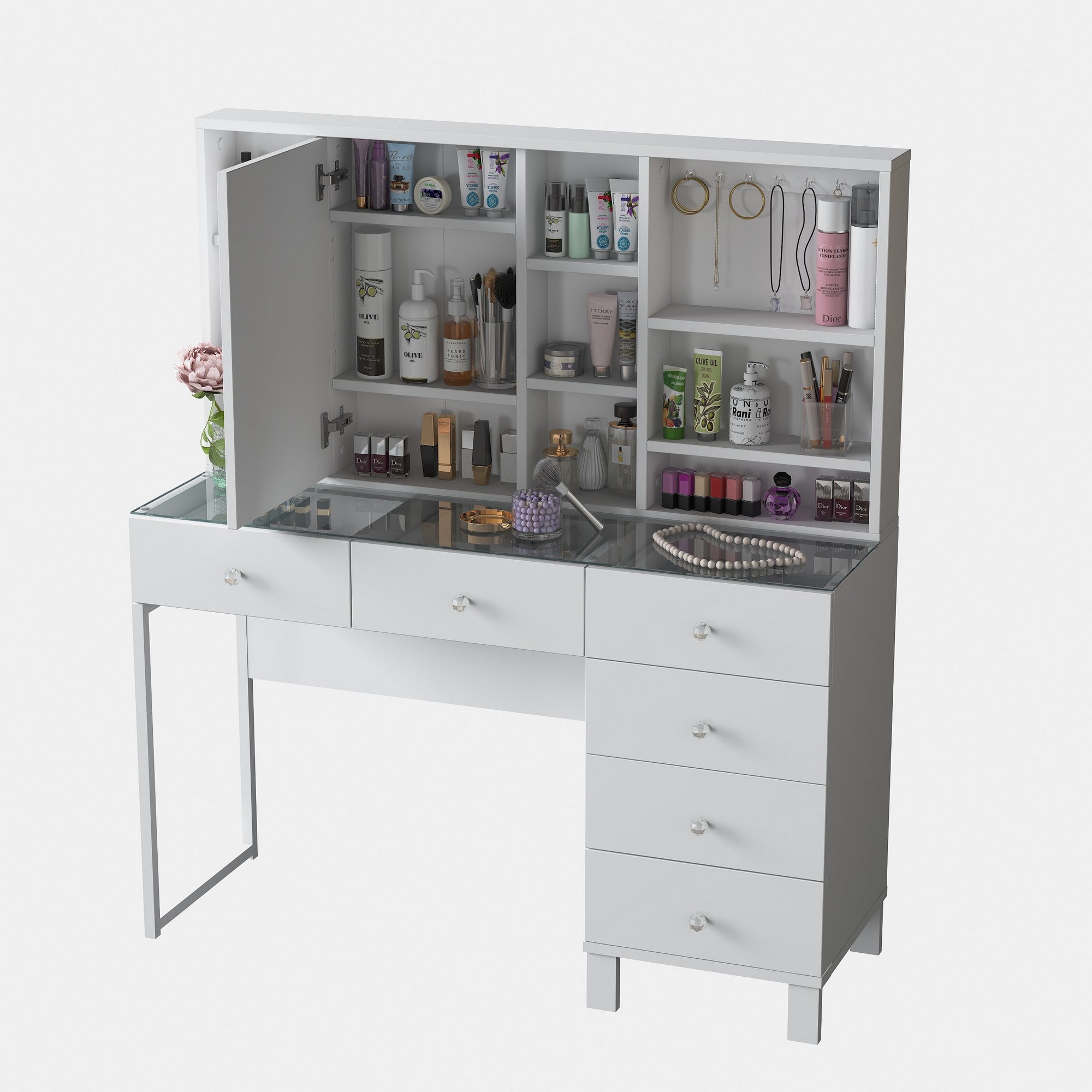 Toucador – 120 cm x 136,8 cm x 40 cm – Branco – Aglomerado