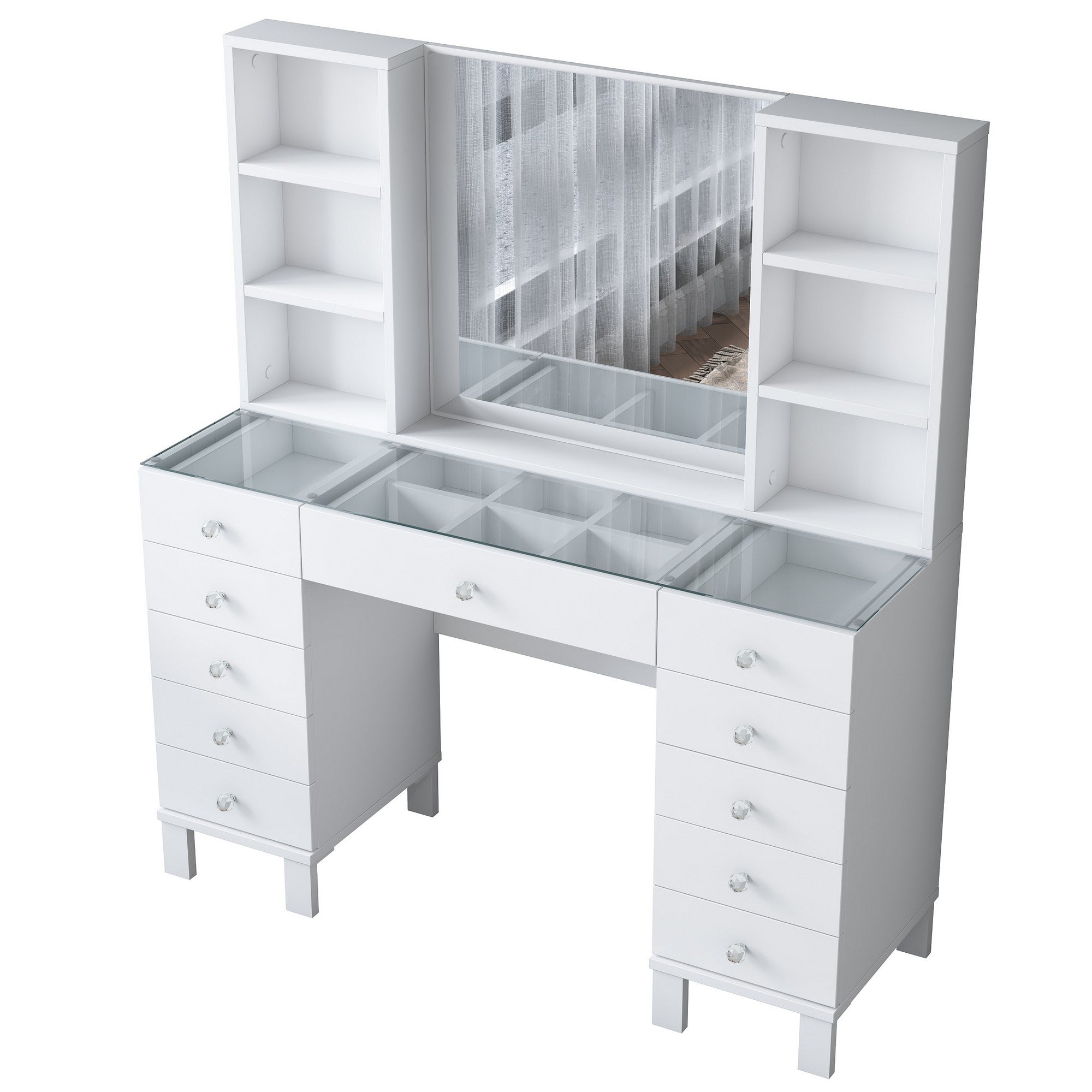 Toucador – 120 cm x 133,8 cm x 40 cm – Branco – MDF