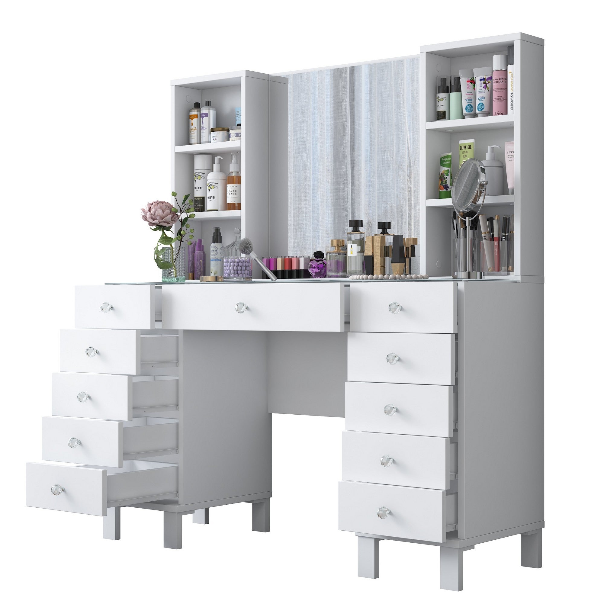 Toucador – 120 cm x 133,8 cm x 40 cm – Branco – MDF