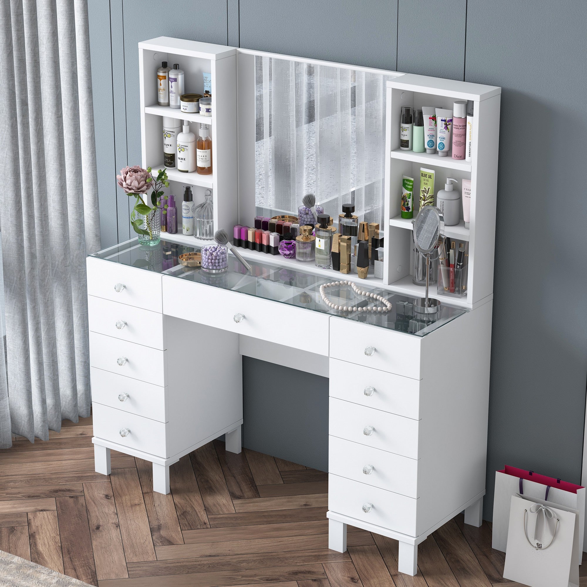 Toucador – 120 cm x 133,8 cm x 40 cm – Branco – MDF