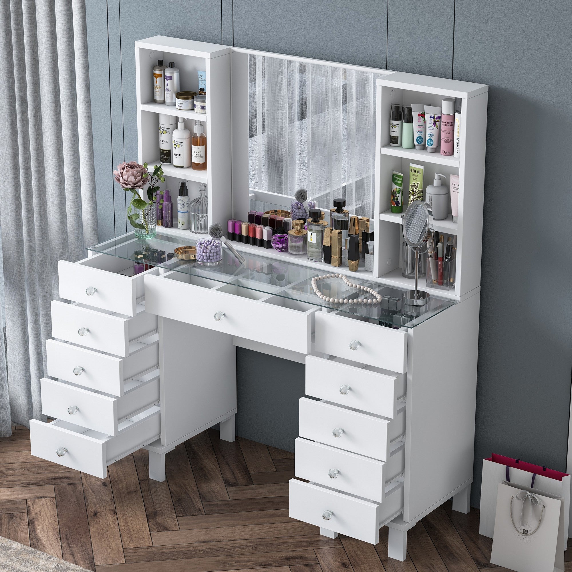 Toucador – 120 cm x 133,8 cm x 40 cm – Branco – MDF