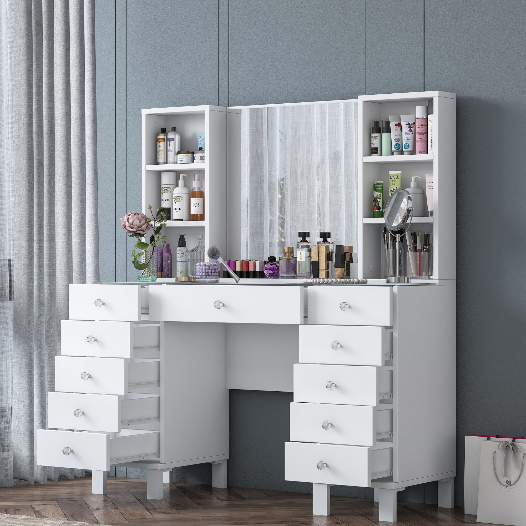 Toucador – 120 cm x 133,8 cm x 40 cm – Branco – MDF
