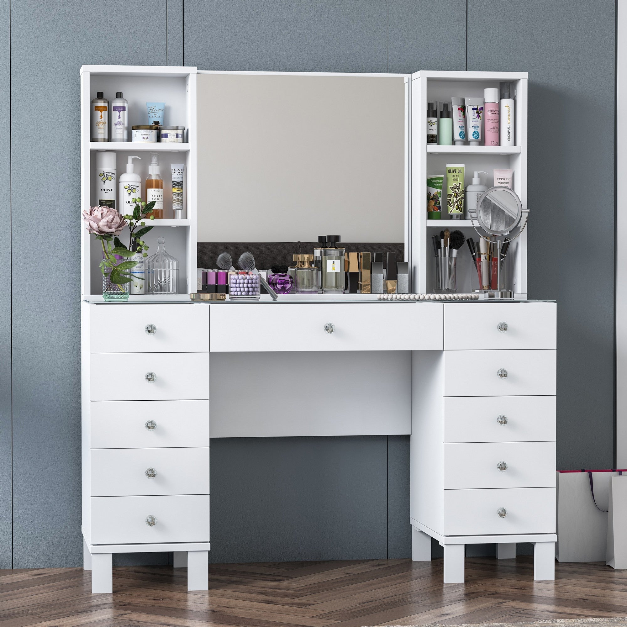 Toucador – 120 cm x 133,8 cm x 40 cm – Branco – MDF