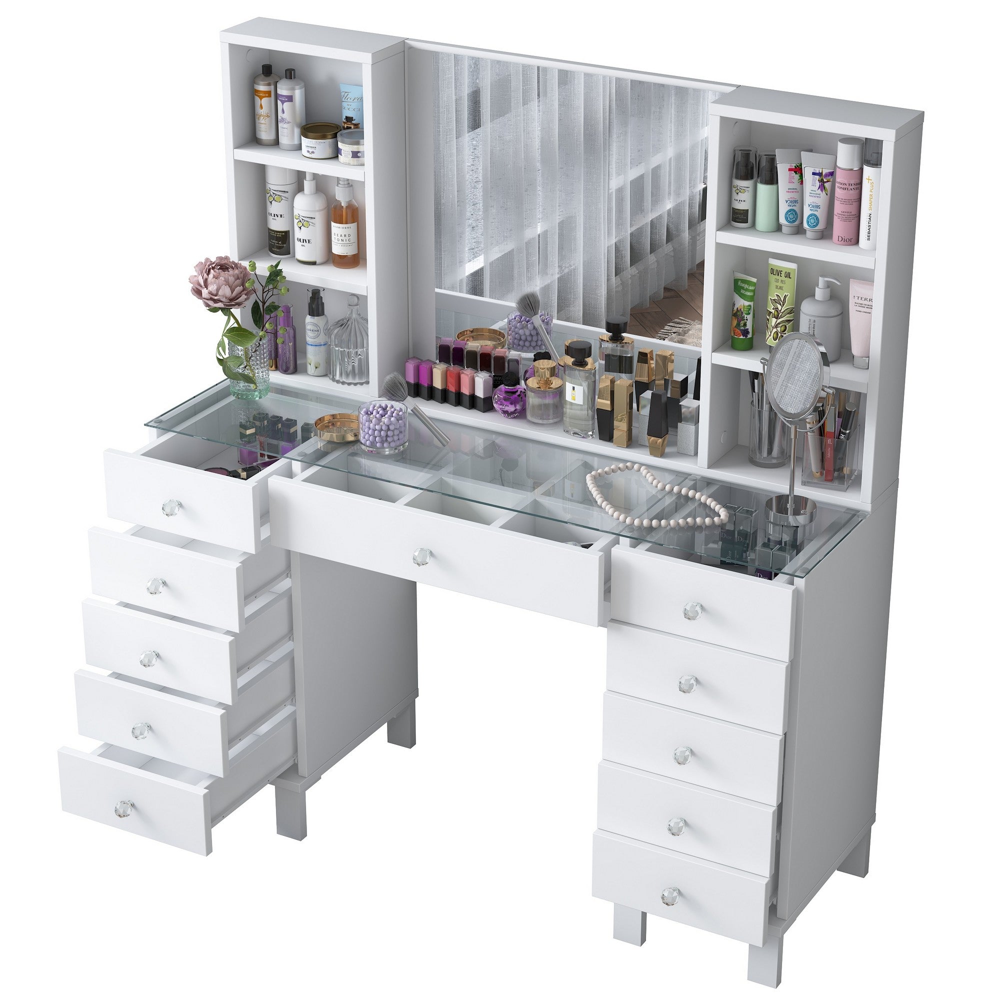 Toucador – 120 cm x 133,8 cm x 40 cm – Branco – MDF