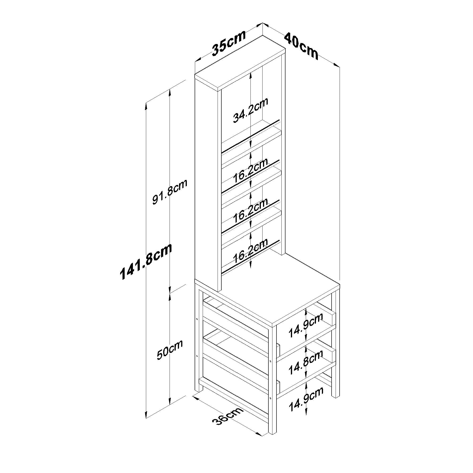 Toucador – 35cm x 141.8cm x 40cm – Branco – Aglomerado