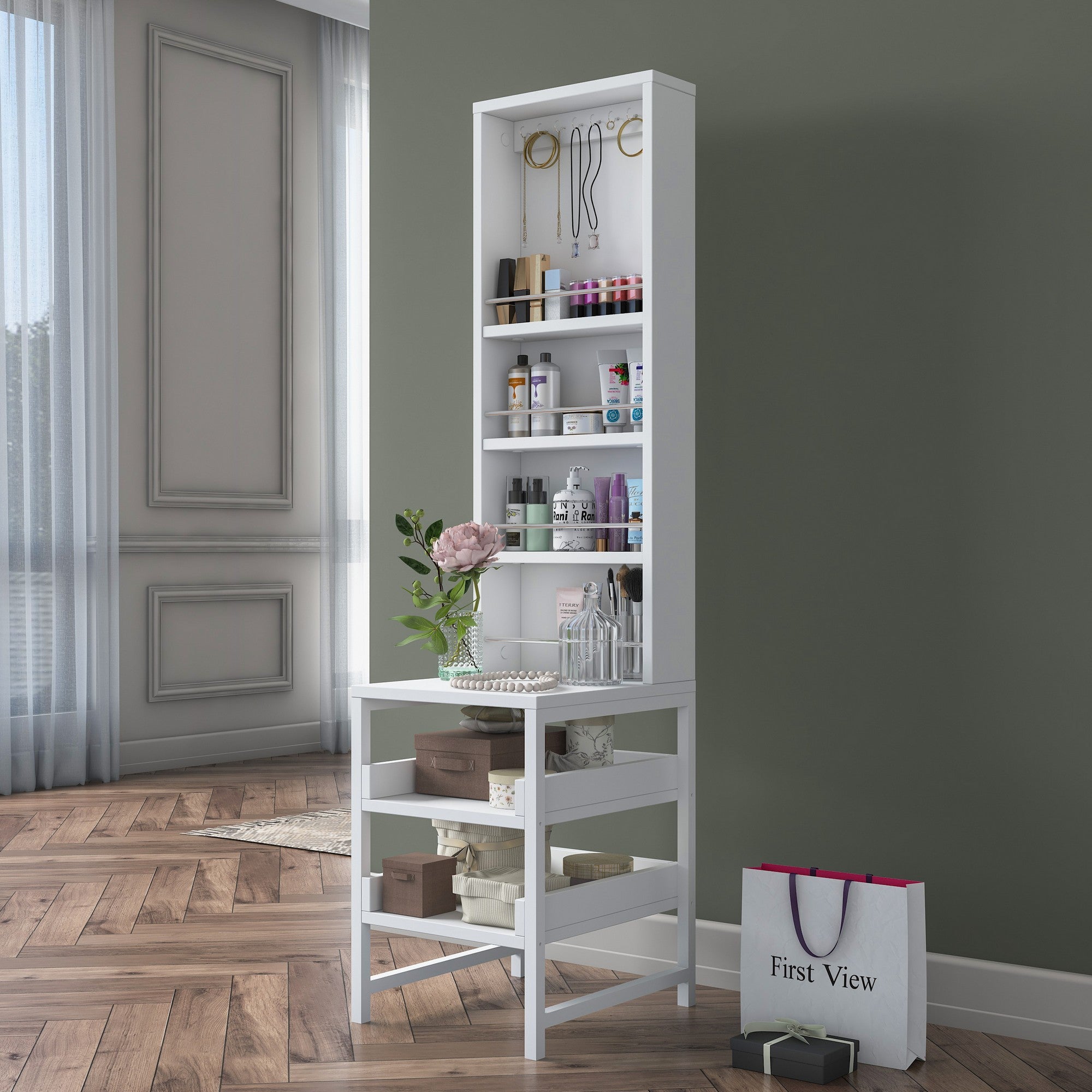 Toucador – 35cm x 141.8cm x 40cm – Branco – Aglomerado