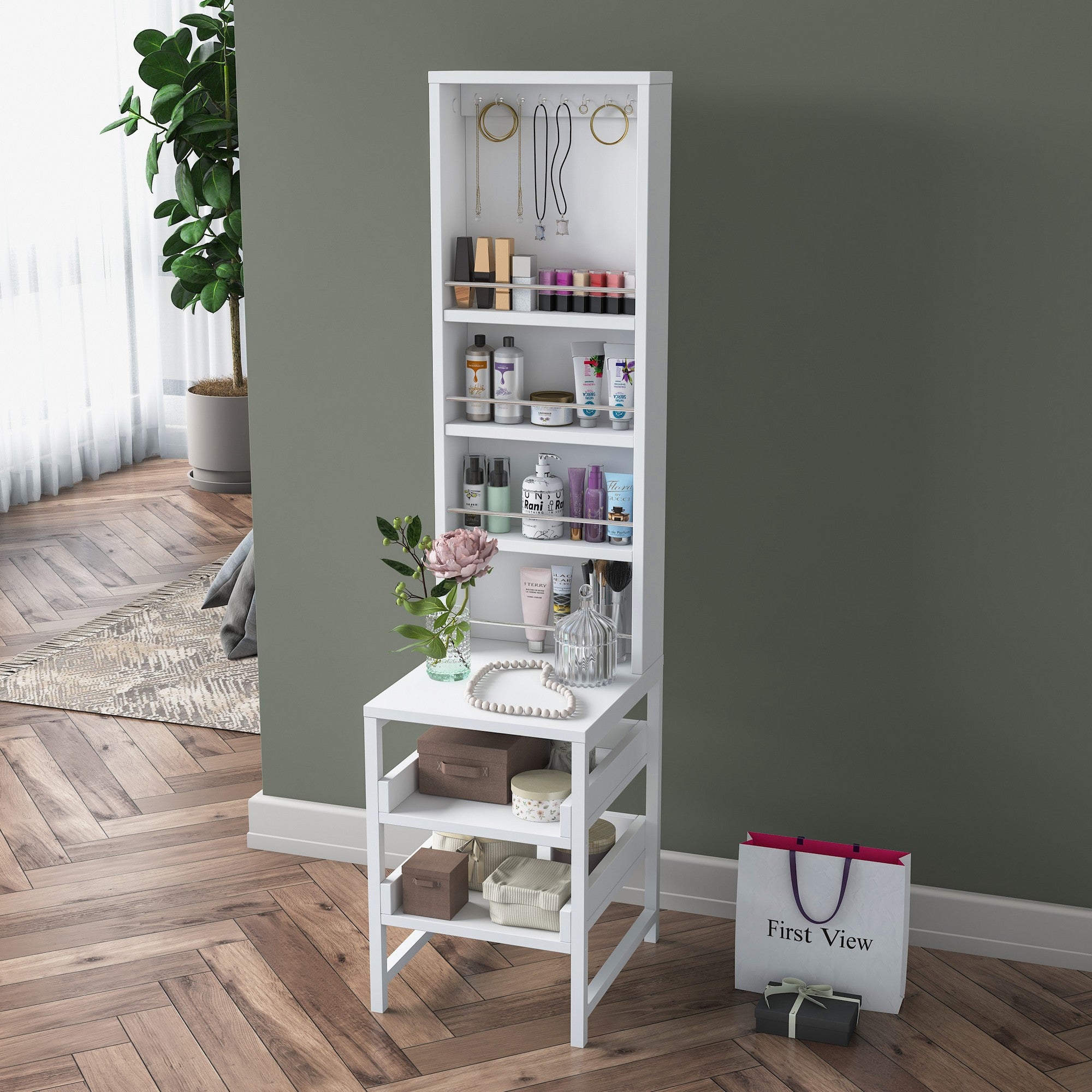 Toucador – 35cm x 141.8cm x 40cm – Branco – Aglomerado