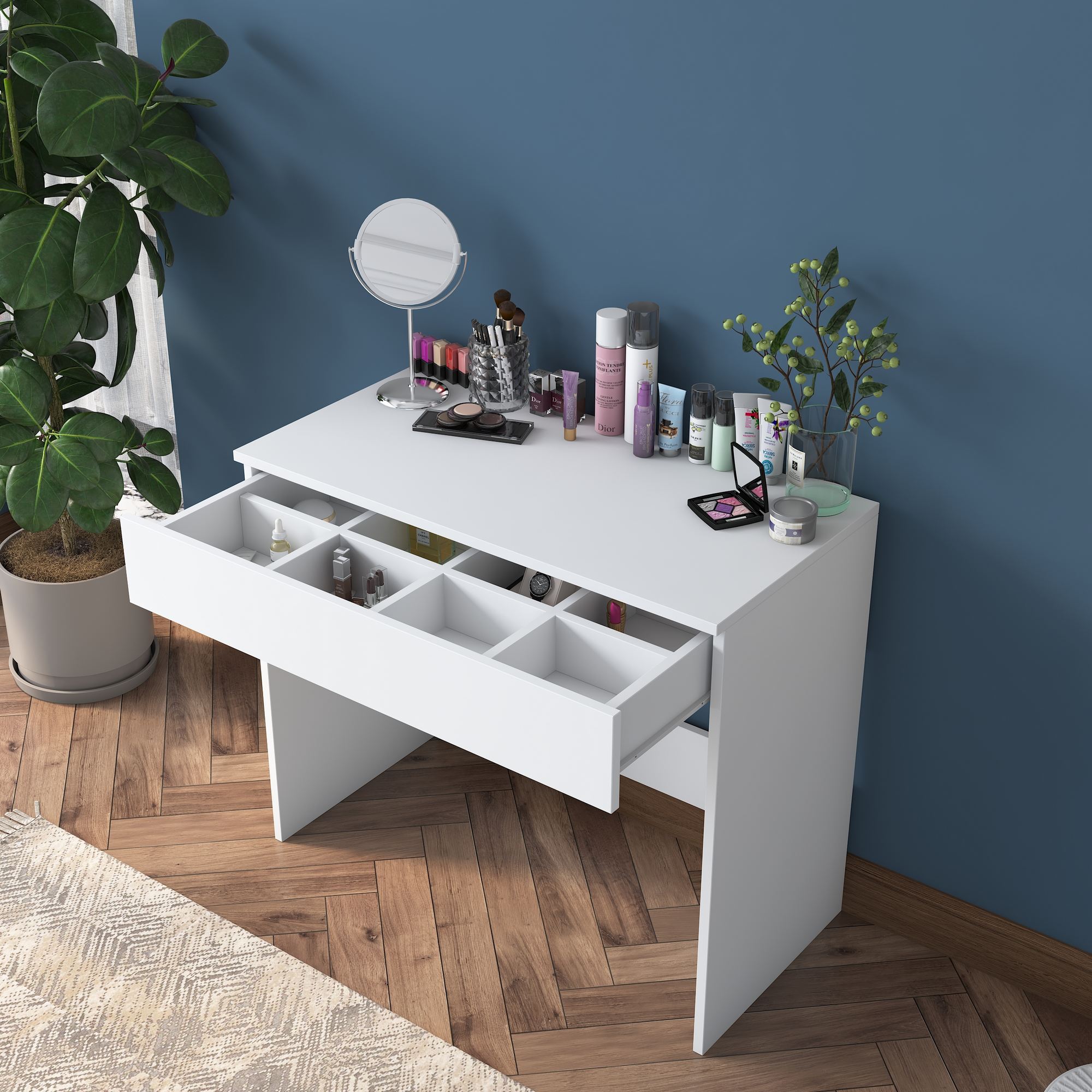 Toucador – 90 x 45 x 76,8 cm – Branco – Aglomerado melamínico