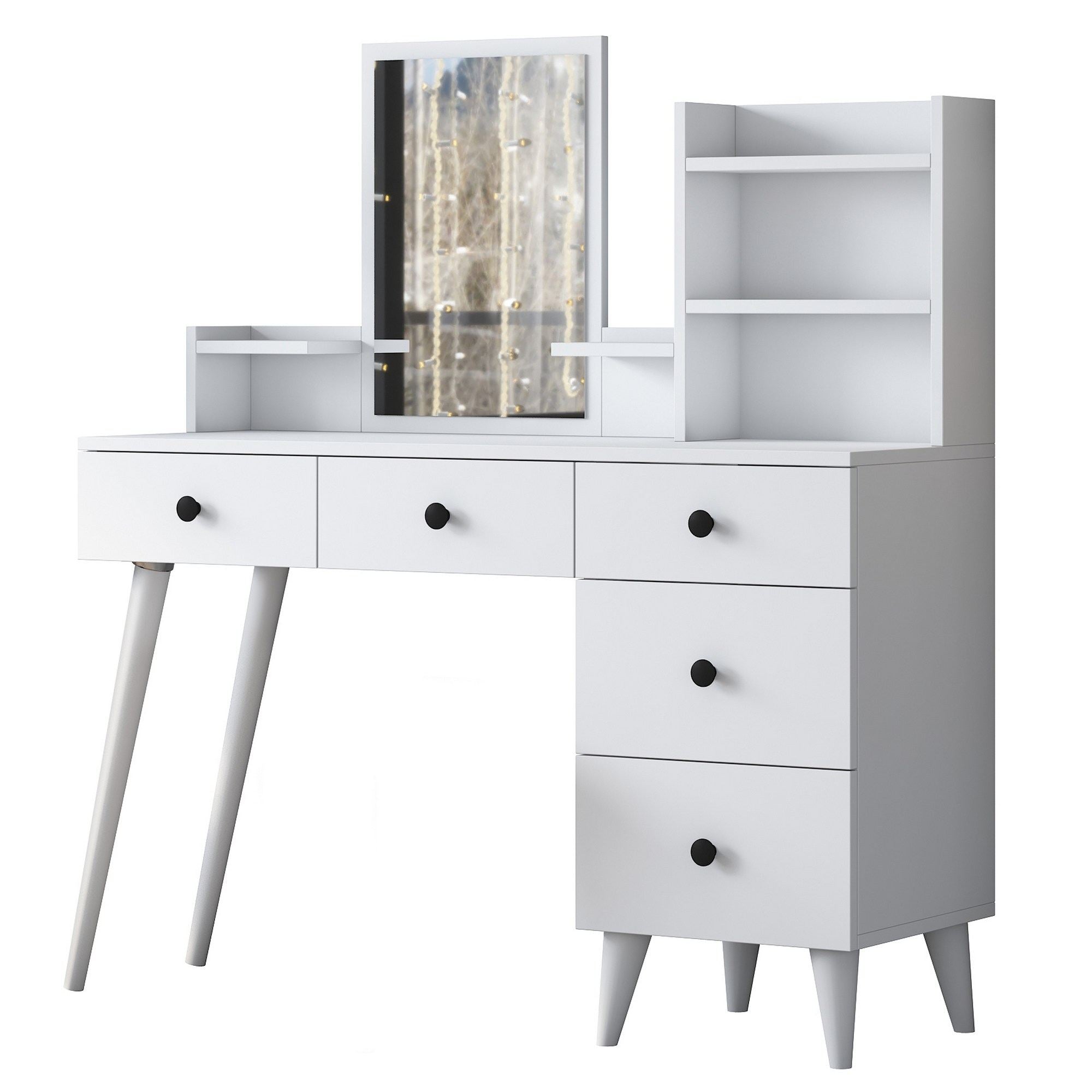 Toucador – 125 cm x 93,8 cm x 40 cm – Branca – Aglomerado E1 revestido em melamina