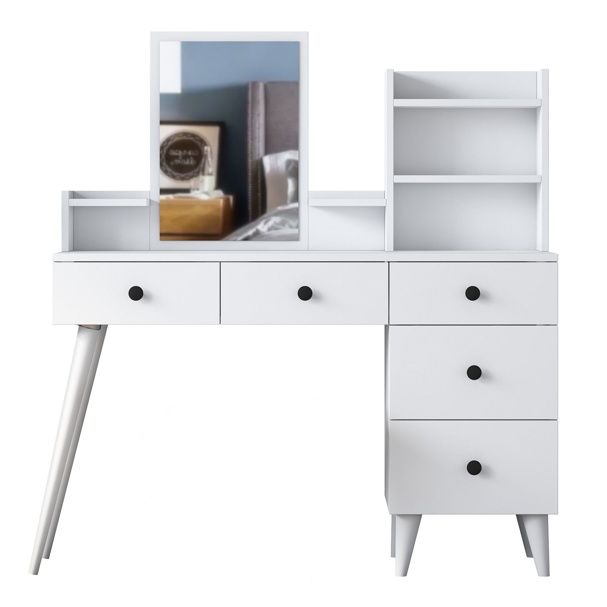 Toucador – 125 cm x 93,8 cm x 40 cm – Branca – Aglomerado E1 revestido em melamina